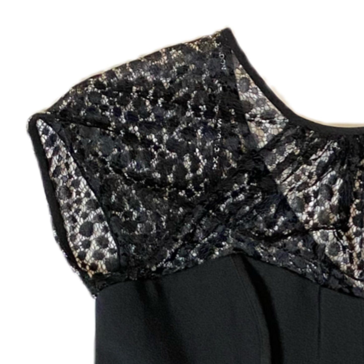 Maggy London Black Fit and Flare with Lace and Cap Sleeves- NWT Size 8