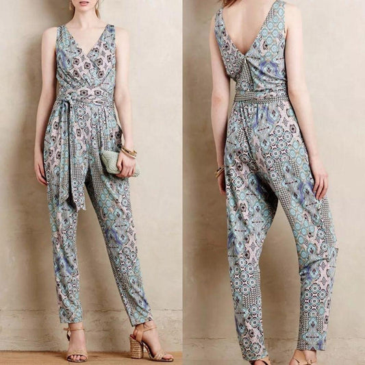Elevenses by Anthropologie Sleeveless Print Jumpsuit - NWT Size XS