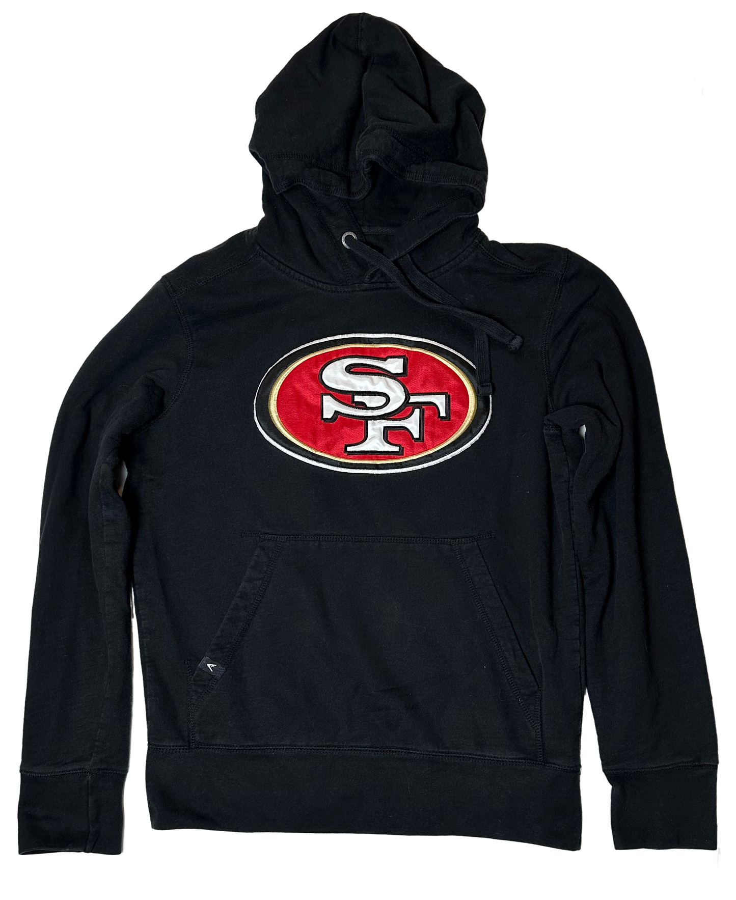 Antigua San Francisco 49ers Long Sleeve Black Hoodie Small Stay warm and show your team spirit with our Antigua San Francisco 49ers long sleeve black hoodie. This pu