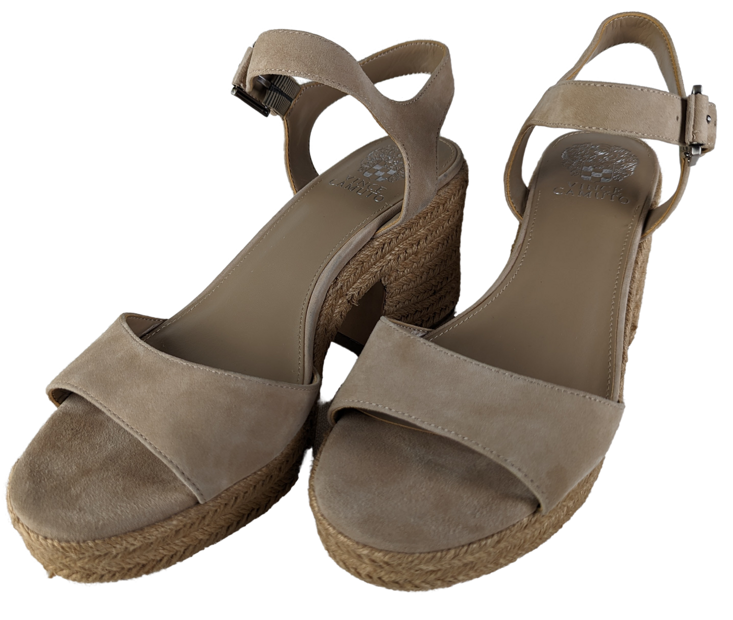 Vince Camuto Ranelli Platform Sandal Size 8 1/2 Your go-to summer sandal for city strolls, vacation tours and beach days. The Ranelli is crafted with a curved toe st