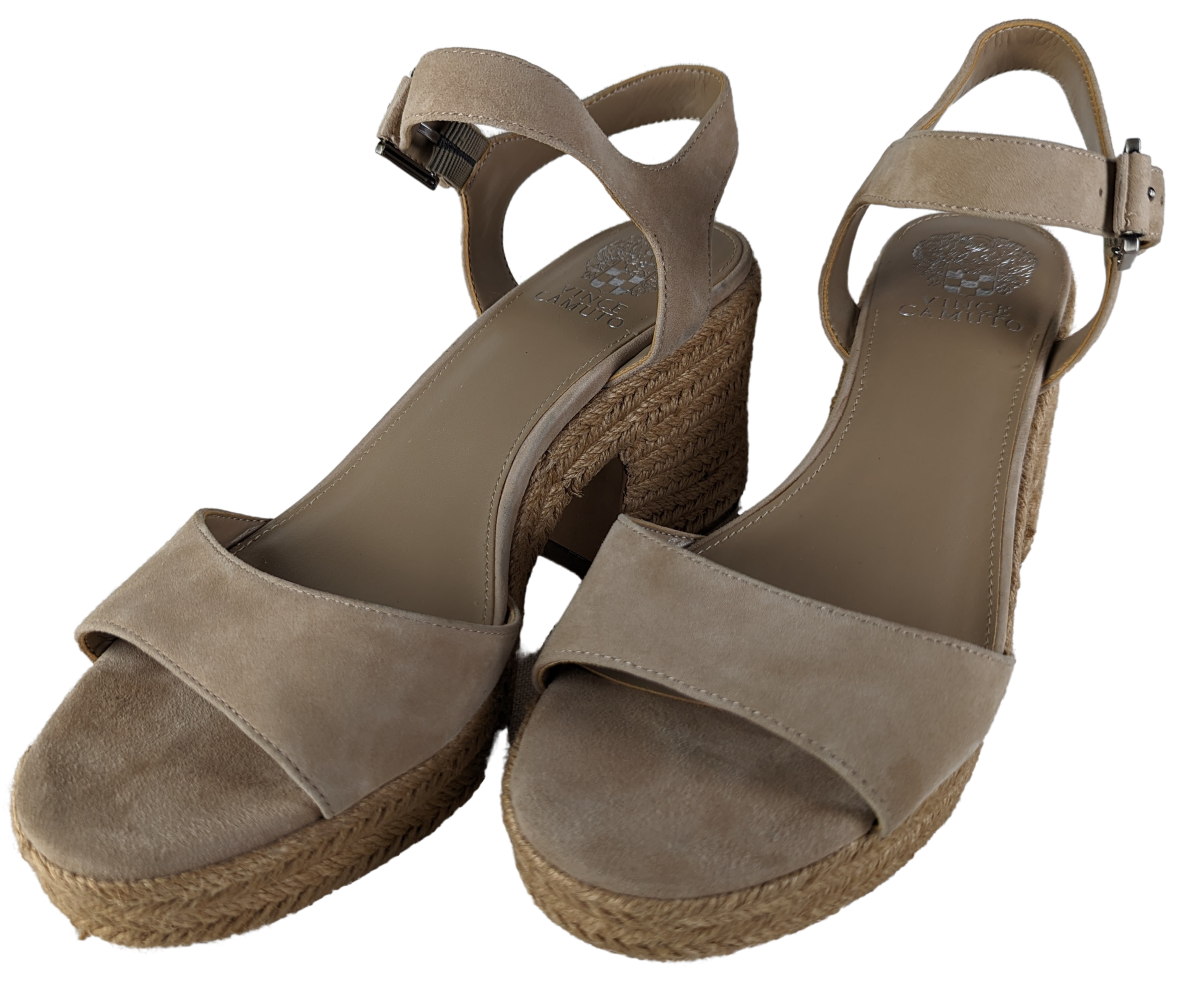 Vince Camuto Ranelli Platform Sandal Size 8 1/2 Your go-to summer sandal for city strolls, vacation tours and beach days. The Ranelli is crafted with a curved toe st