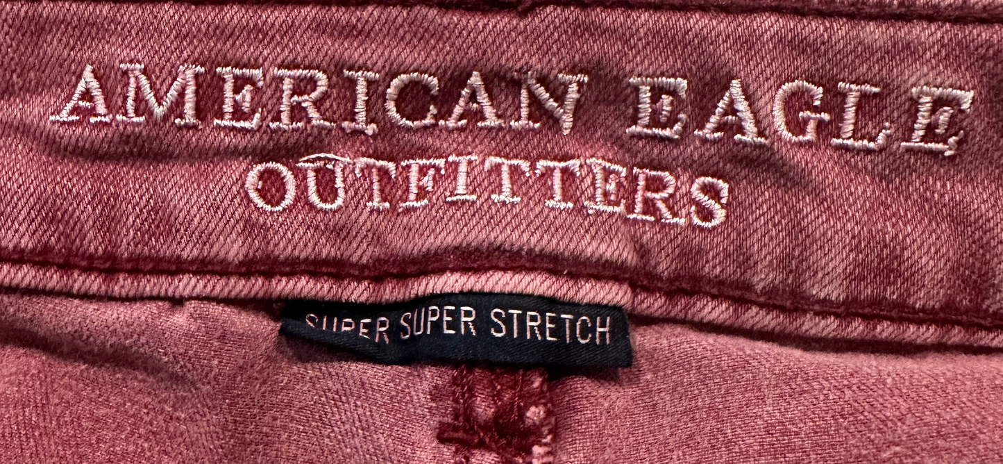 American EagleThese burgundy American Eagle cropped jeggings are ready to stretch the limits of your style! With super stretch material, a cropped length, and in a classic burgundJeansAmerican Eagle Burgundy Cropped JeggingsAmerican Eagle Burgundy Cropped Jeggings
