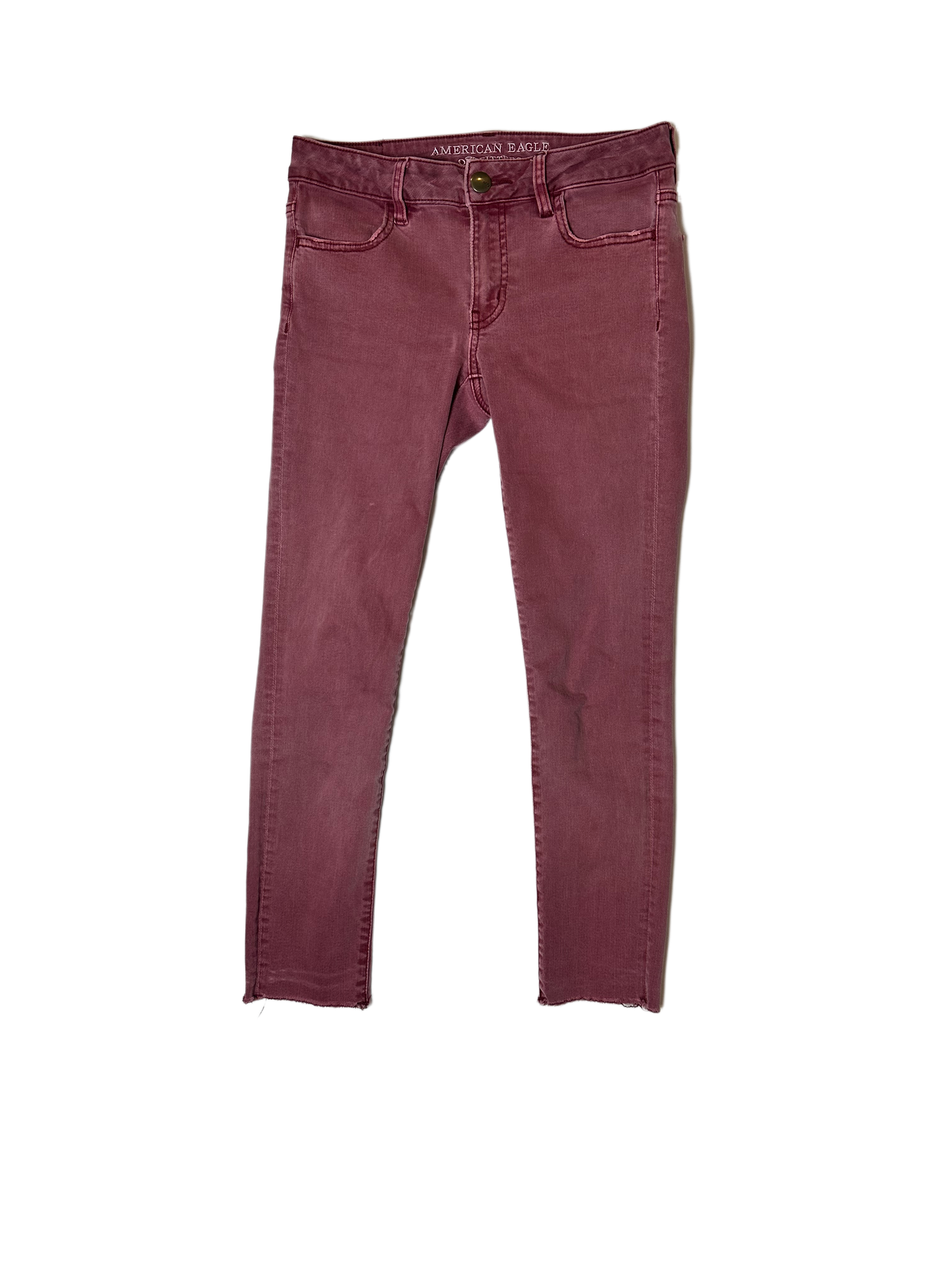 American EagleThese burgundy American Eagle cropped jeggings are ready to stretch the limits of your style! With super stretch material, a cropped length, and in a classic burgundJeansAmerican Eagle Burgundy Cropped JeggingsAmerican Eagle Burgundy Cropped Jeggings