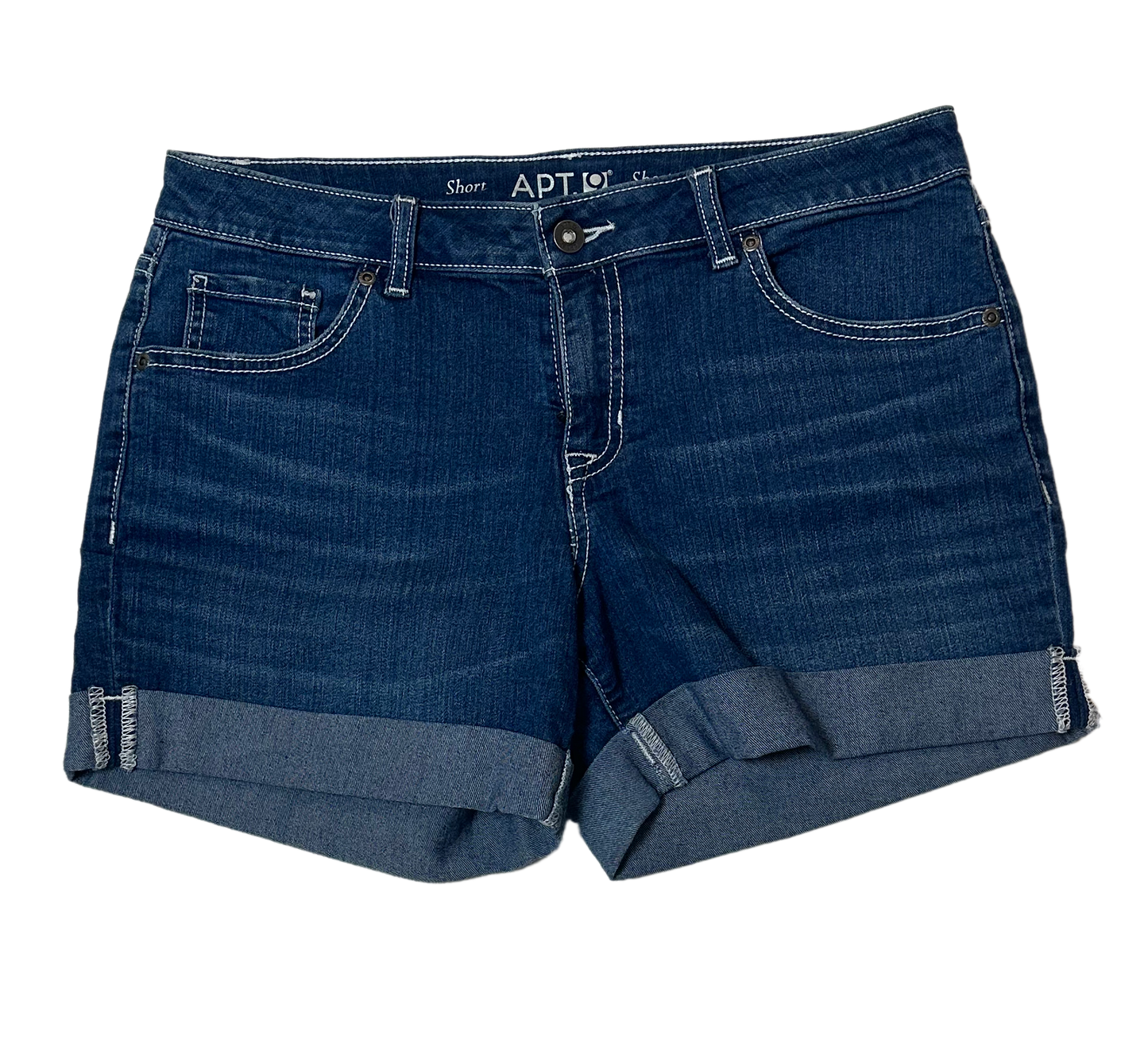 Apt 9 Denim Shorts with Embellished PocketsBe the envy of beach-goers everywhere with these sassy Apt 9 denim shorts! Featuring cuffed hems and embellished back pockets, they'll bring a bit of extra pizzazz tShortsApt 9 Denim Shorts with Embellished PocketsApt 9 Denim Shorts