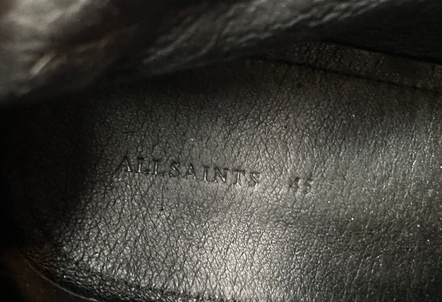 All Saints Black Leather & Grey Tweed STYX Chelsea Boots with Zipper US 12/ EU 45