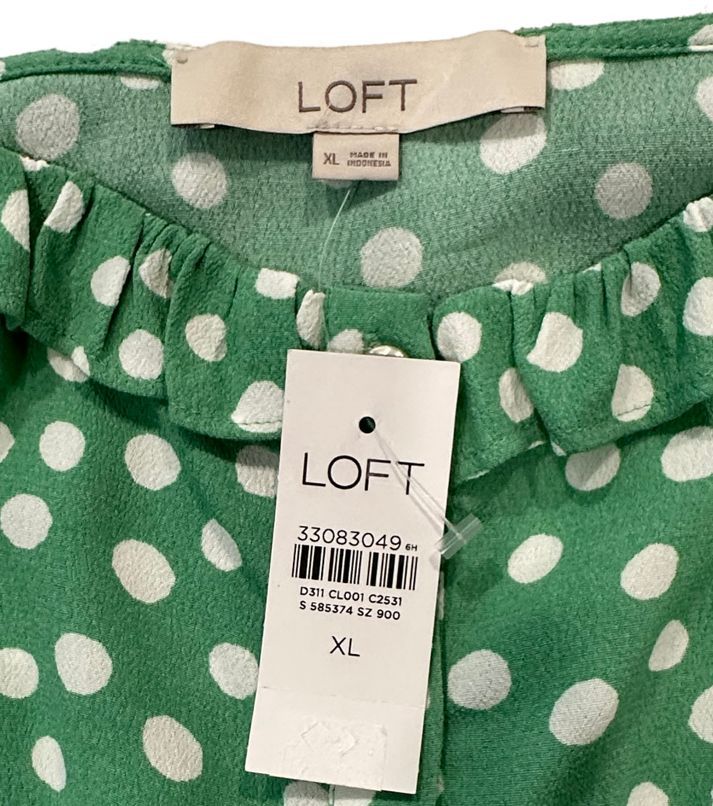 Loft Green & White Polka Dot Spaghetti Strap Top - NWT size XL Add some fun to your wardrobe with this Loft Green & White Polka Dot Top. Flowy and flirty with spaghe