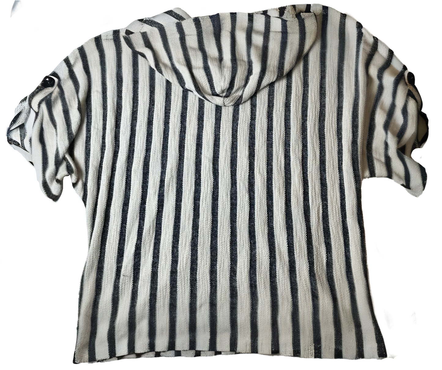 Per Seption Concept Blue & White Short Sleeve Hoodie with Front Pocket size XL