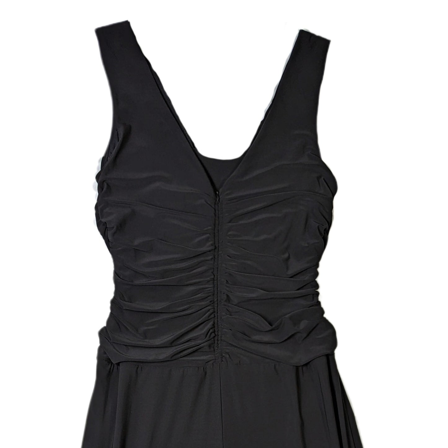 R & M Richards Black Sleeveless Knit Jumpsuit Size 12