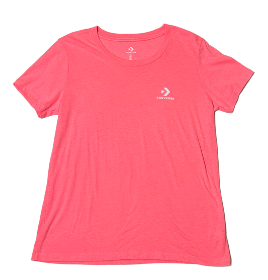 ConverseMake a statement in this classic fit, hot pink short-sleeve Converse T-shirt! It'll help you stand out in a crowd, and offer a bright, bold burst of color to any outShirtConverse Classic Fit Hot Pink Short Sleeve T-ShirtConverse Classic Fit Hot Pink Short Sleeve
