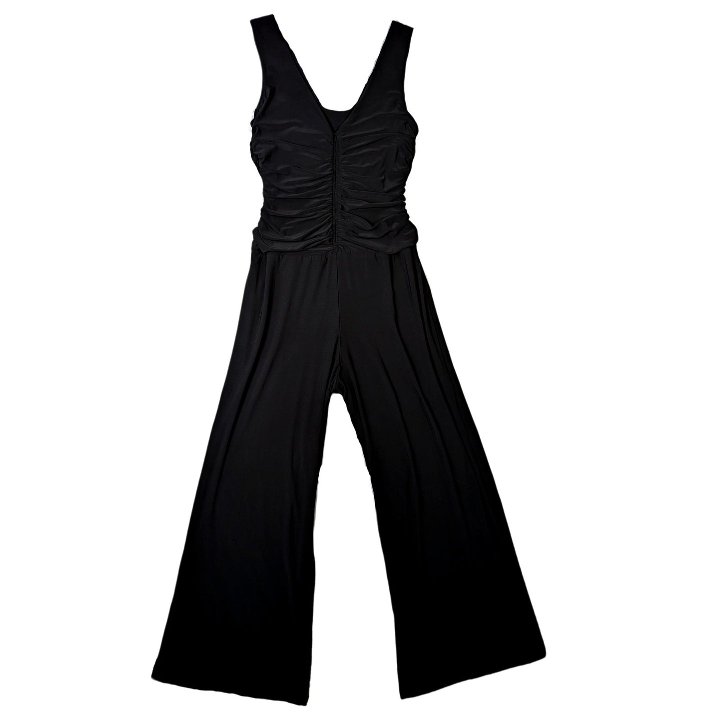 R & M Richards Black Sleeveless Knit Jumpsuit Size 12