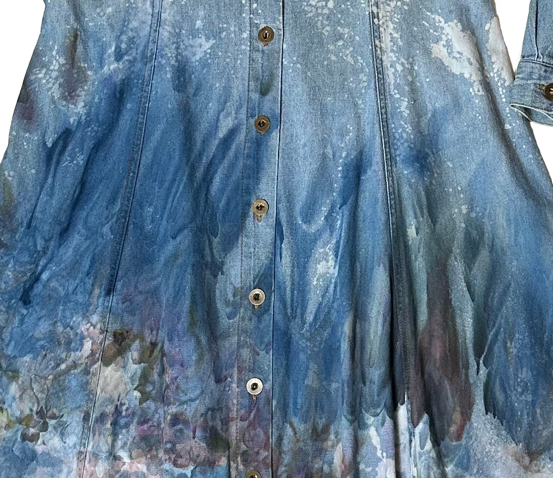 REFRESHED - Style & Co. Button Front Vintage Denim Shirt Dress Hand DyREFRESHED - Style & Co. Button Front Vintage Denim Shirt Dress Hand Dyed Cotton size 8
Elevate your wardrobe with our REFRESHED Style & Co. Button Front Vint