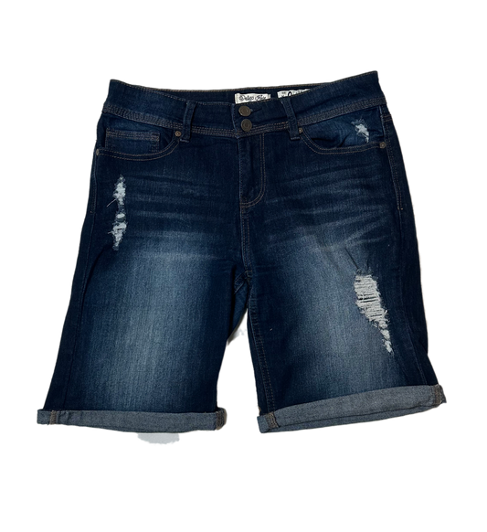 Indigo Rein ForeverBe a denim darling in these Indigo Rein Forever shorts! From the distressed dark wash to the longer style with cuffs, these bad boys are like a love letter to classiShortsIndigo Rein ForeverIndigo Rein Forever