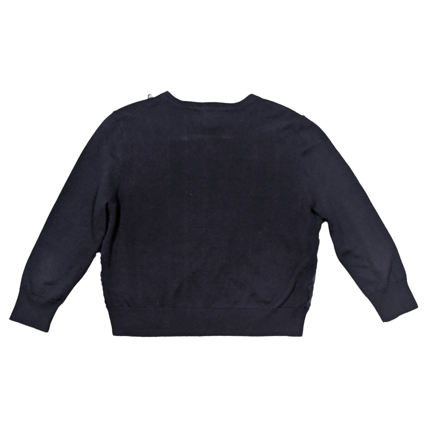 Karl Lagerfeld Navy Cardigan with Sheer Front and Flower appliques Size Large