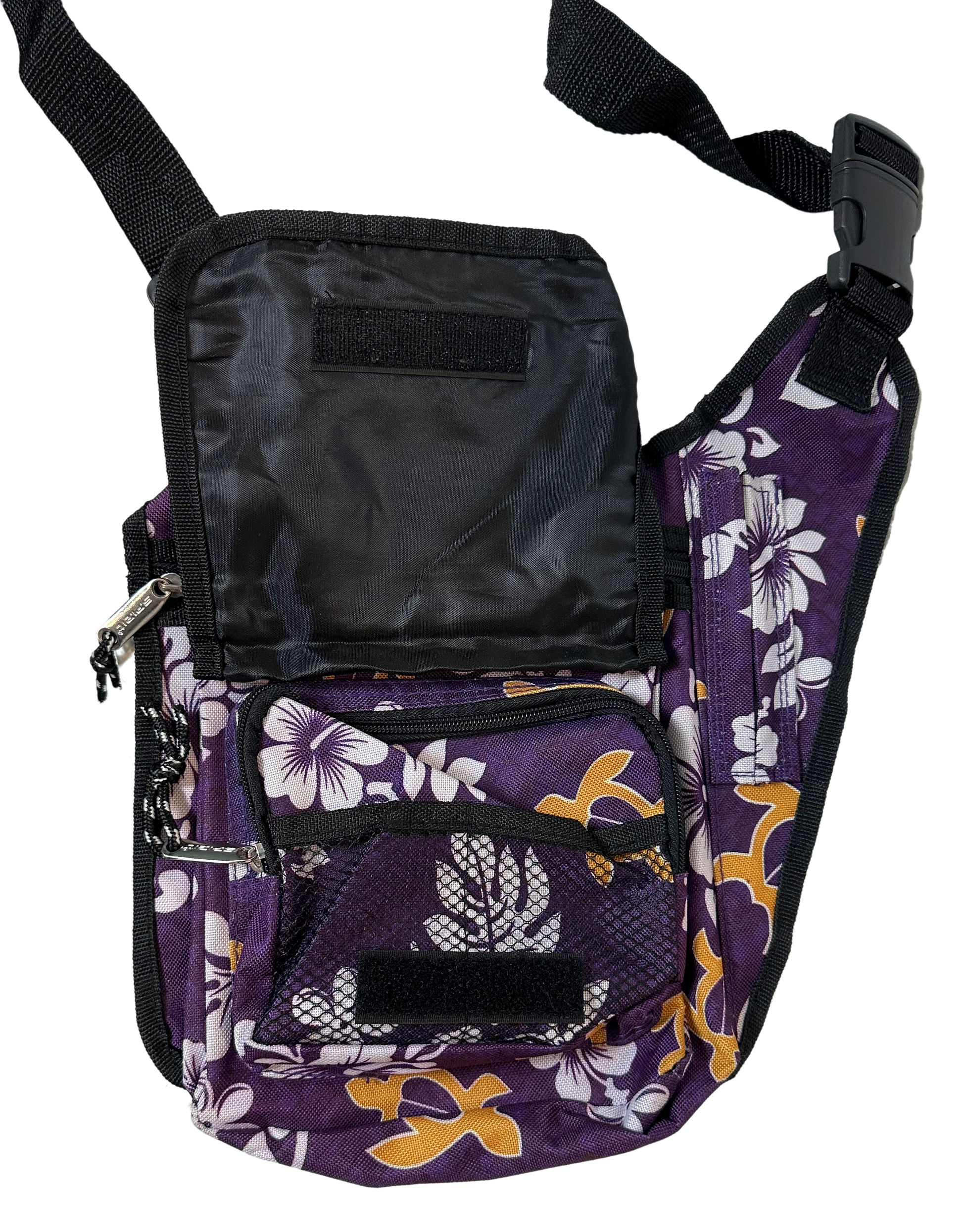 Hawaii Spirit Crossbody Bag Purple Tropical Print - EUC  Carry a piece of paradise with you wherever you go with this Hawaii Spirit Crossbody Bag in a beautiful purp