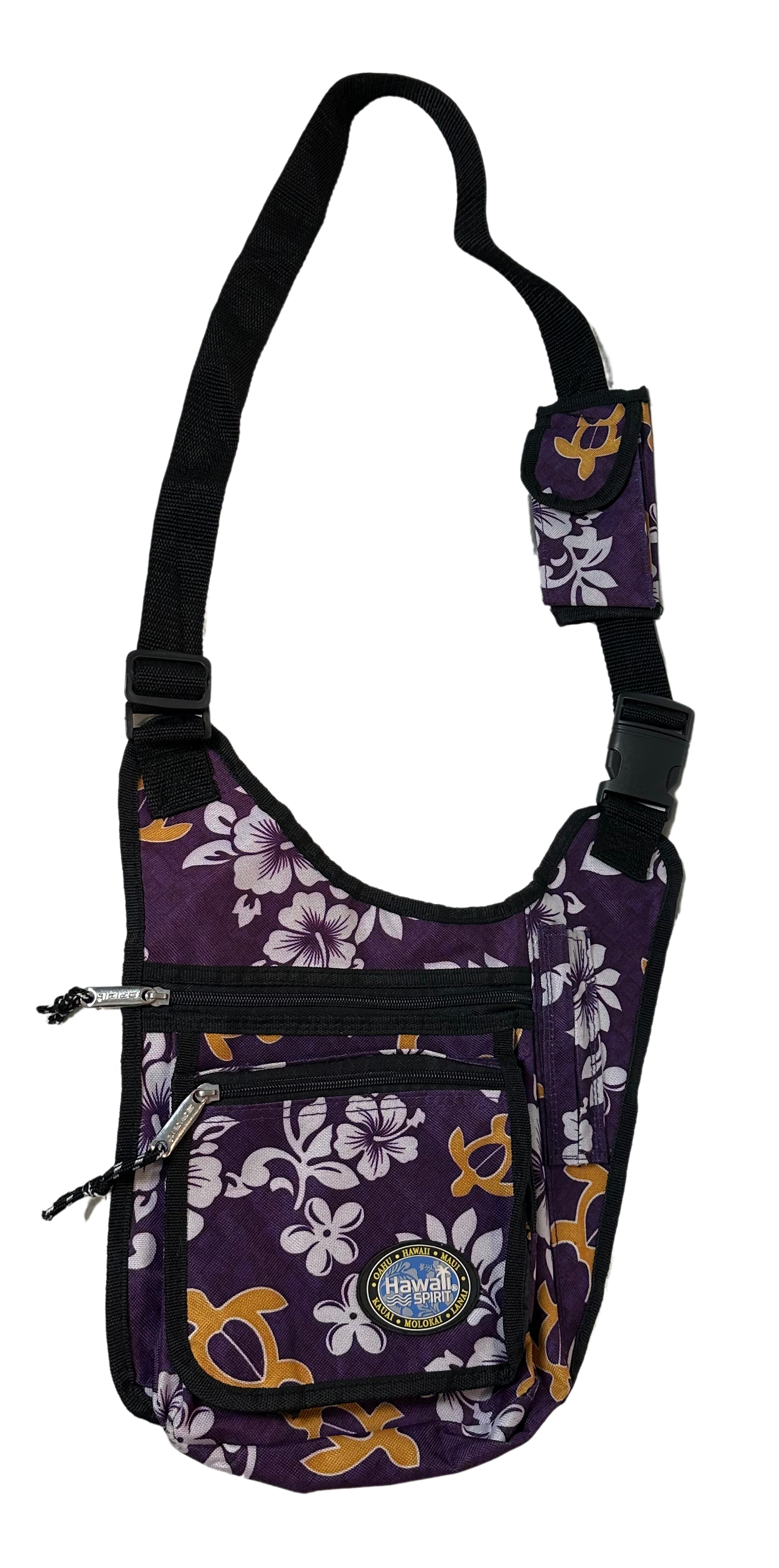 Hawaii Spirit Crossbody Bag Purple Tropical Print - EUC  Carry a piece of paradise with you wherever you go with this Hawaii Spirit Crossbody Bag in a beautiful purp
