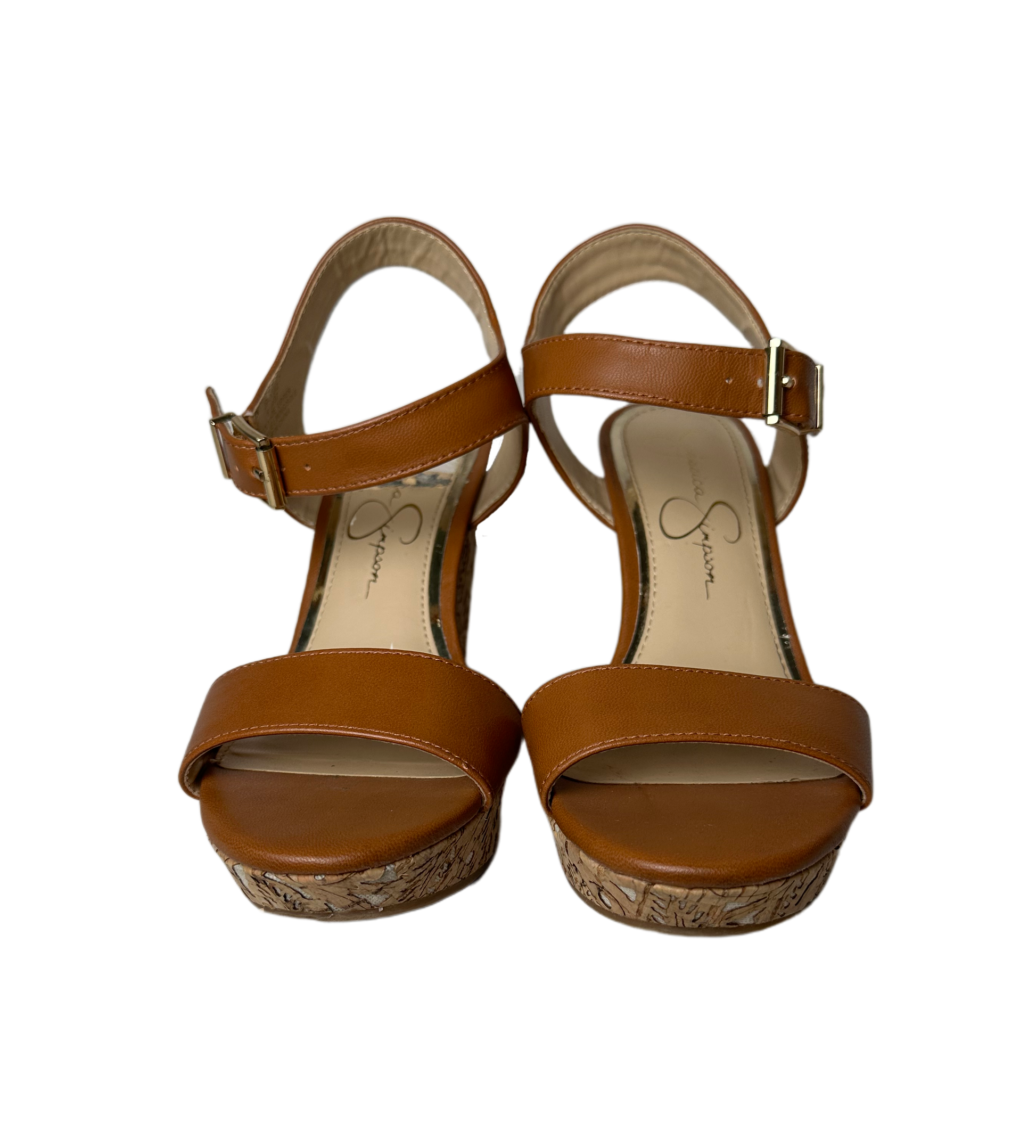 Jessica SimpsonComplete your look with the Jessica Simpson Cork Cut Out Wedge. This beautiful sandal features an elevated wedge shape with a decorative cork overlay, and a classic ShoesJessica Simpson Cork Cut Out Wedge with Brown Ankle Strap - EUCJessica Simpson Cork Cut