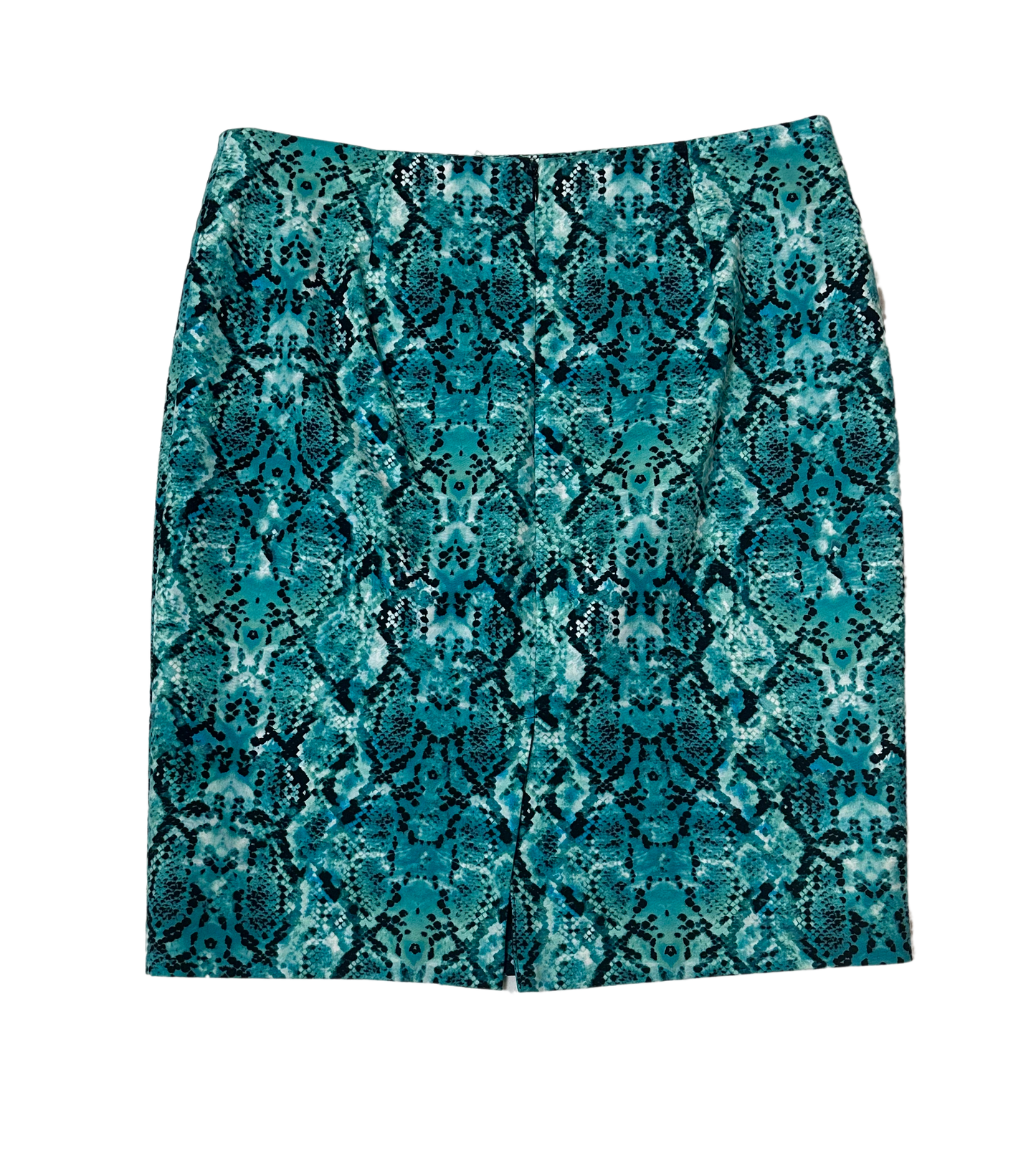 Liz ClaiborneBreak out of your style rut with this Liz Claiborne pencil skirt! Sleek and sophisticated, it's made of soft fabric and features a wild teal snake skin print. Fully SkirtsLiz Claiborne Teal Snake Skin Print Pencil SkirtLiz Claiborne Teal Snake Skin Print Pencil Skirt