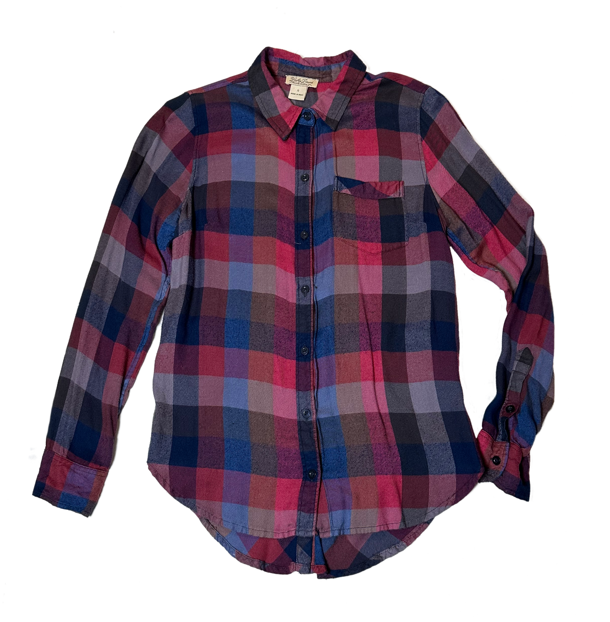 Lucky BrandGet ready for a warm and cozy time! The Lucky Brand dark pink plaid split back flannel is the perfect way to add some funky flair to your look - with multi colors, aShirtLucky Brand Dark Pink Plaid Split Back FlannelLucky Brand Dark Pink Plaid Split Back Flannel