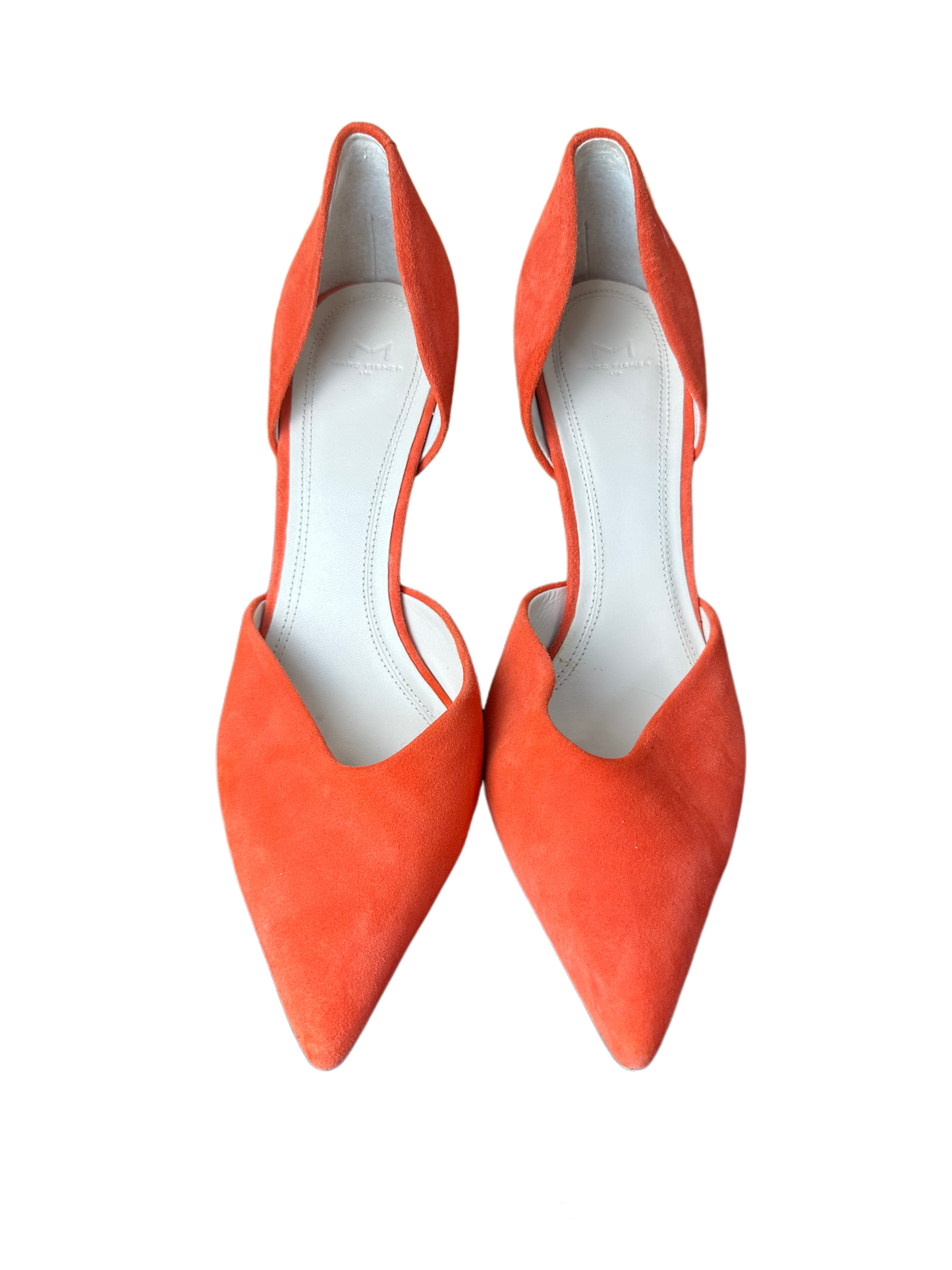 Marc Fisher LTD ML Tammy d'Orsay Tangerine Suede Pumps - EUC. Expertly crafted in tangerine suede, these chic shoes feature a pointed toe and d'orsay silhouette fShoesMarc Fisher LTD ML Tammy d'Orsay Tangerine Suede Pumps - EUC'Orsay Tangerine Suede Pumps - EUC