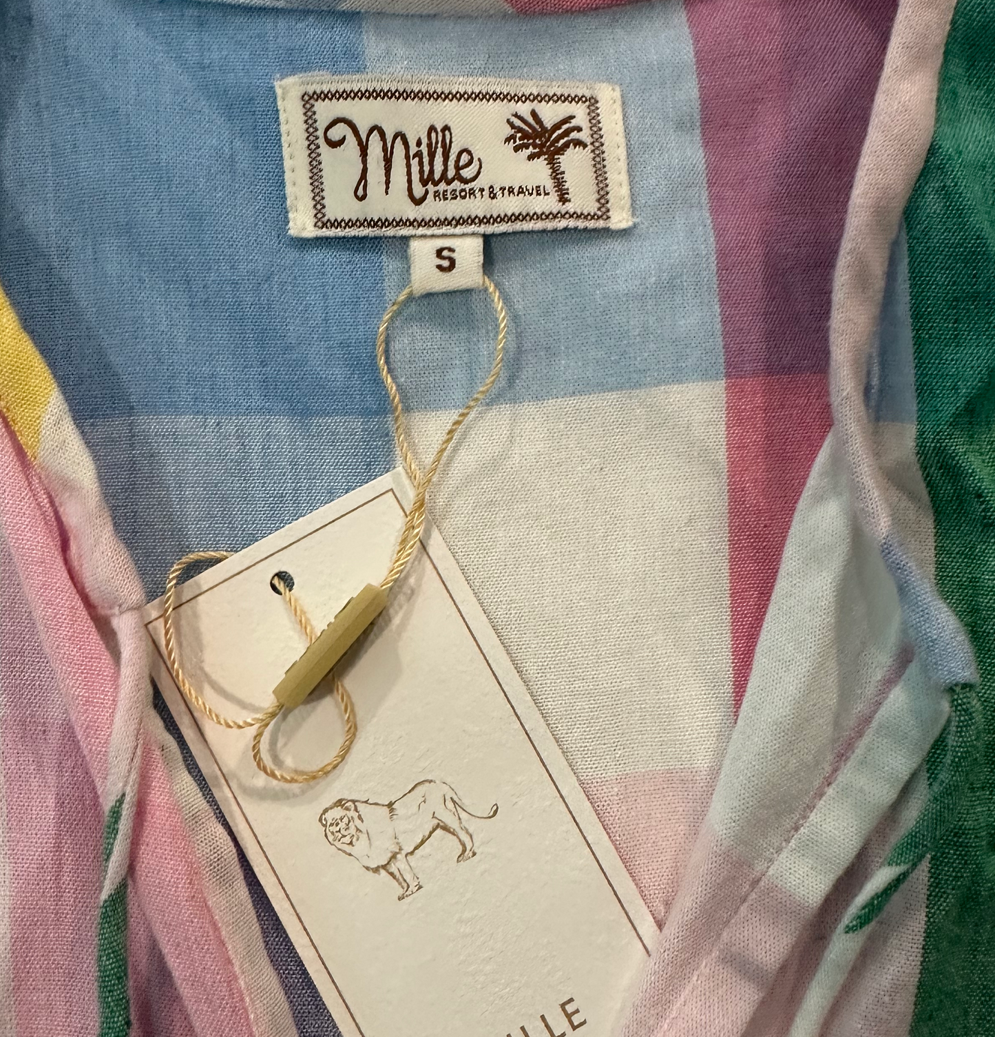 Mille 3/4 Sleeve Charlie Top in Pastel Plaid - NWT size S
