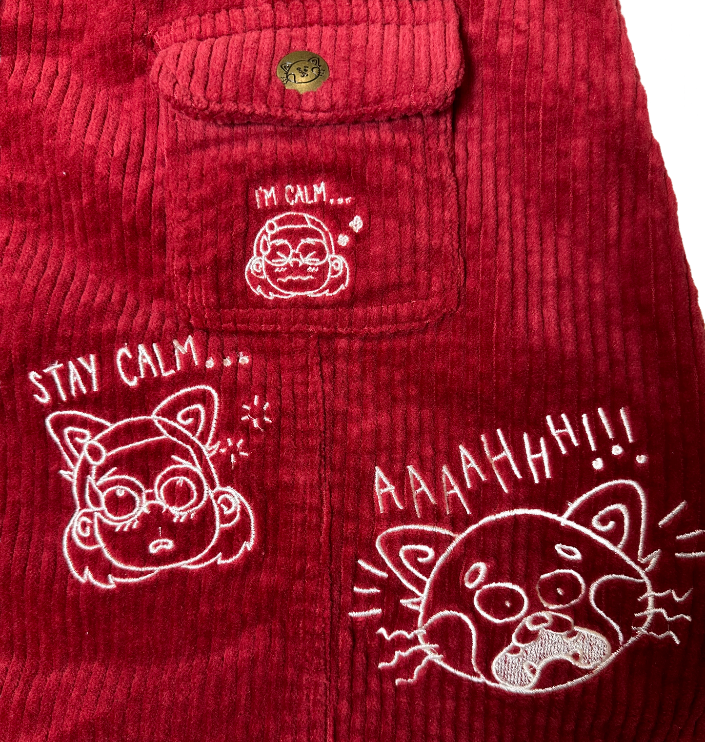 Disney Pixar Turning Red Panda Mei Corduroy Mini Snap Front Animated Skirt size XL