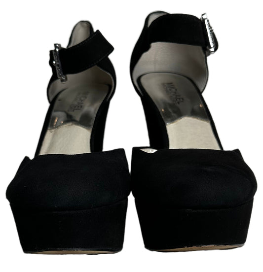 Michael KorsExperience the height of luxury with these timeless Michael Michael Kors black suede platform Mary Jane chunky heels. Crafted from butter-soft suede and detailed witShoesMichael Michael Kors Black Suede Platform Mary Jane Chunky HeelsMichael Michael Kors Black Suede Platform Mary Jane Chunky Heels