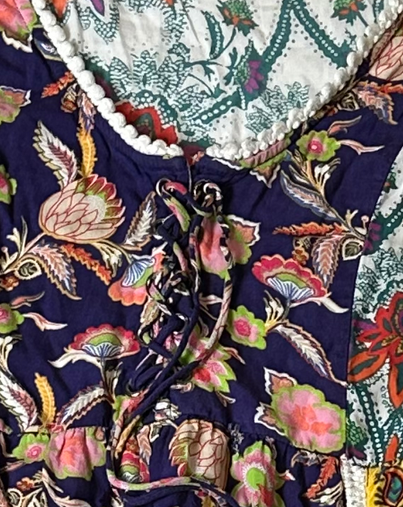 Lilka Anthropologie Patchwork Trapeze Flowy Short Boho Dress