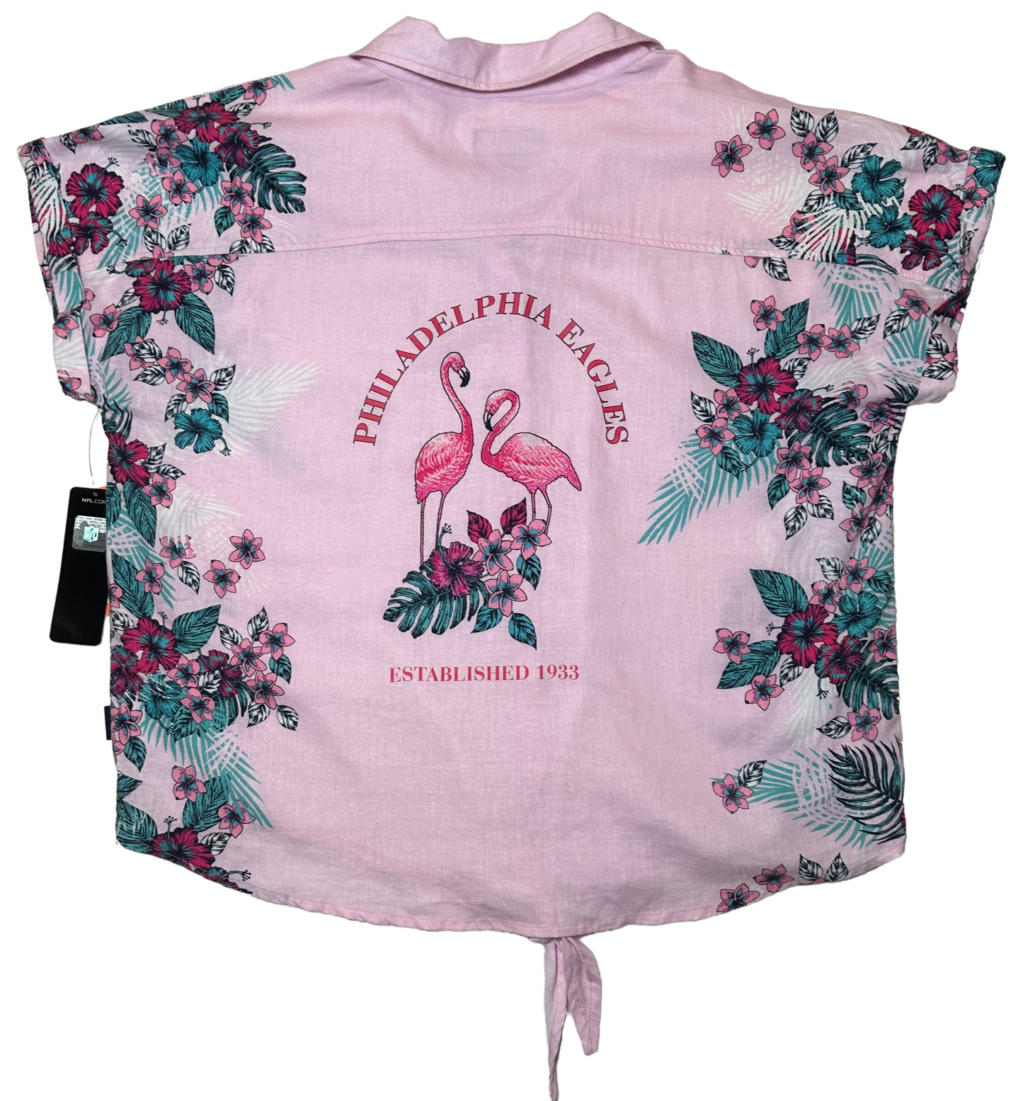 Margaritaville Island Resort NFL Philadelphia Eagles Pink Stadium Button Up Shirt Large- NWT