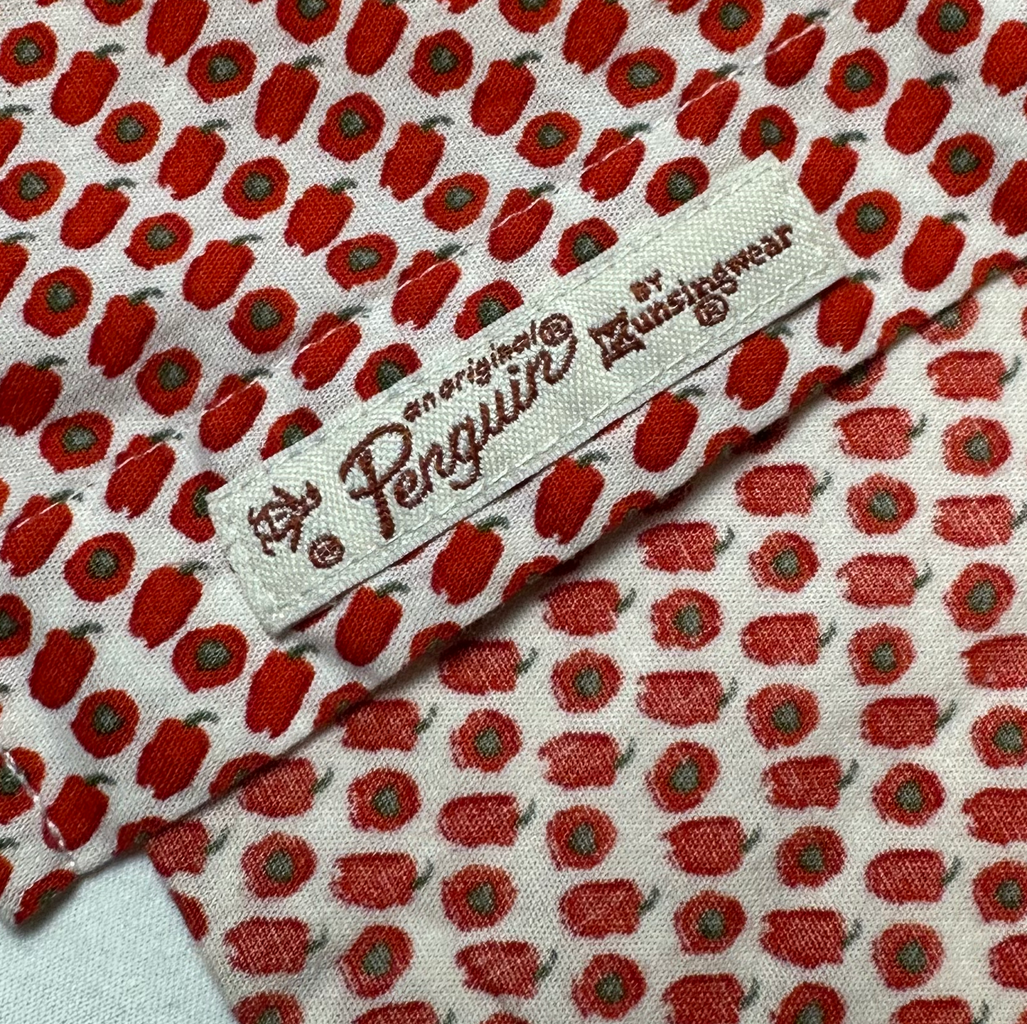 Original Penguin Heritage Slim Fit Men's Red Pepper Short Sleeve Shirt - Medium