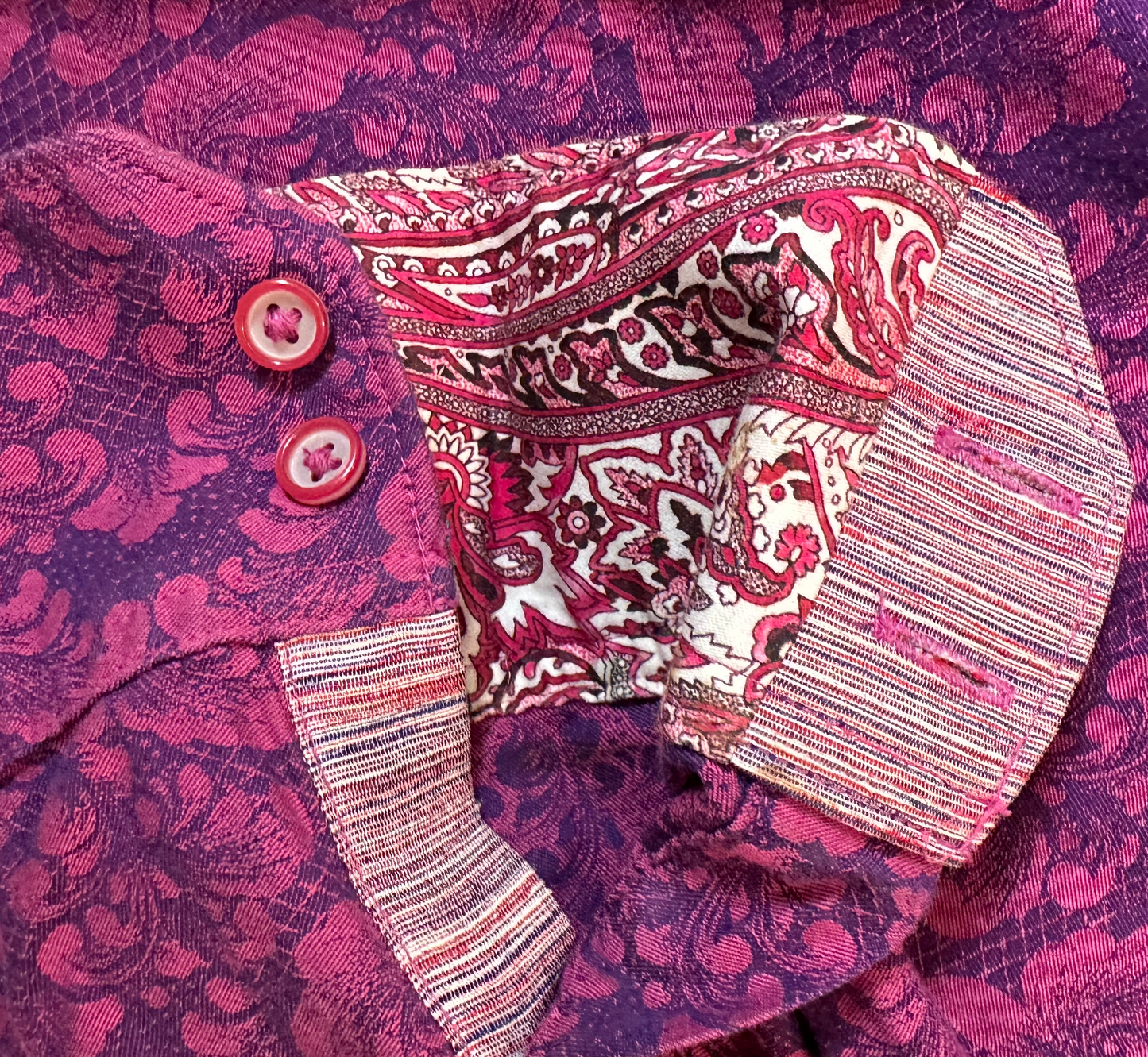 Robert Graham Long Sleeve Pink & Purple Print Button-Up Shirt size XL