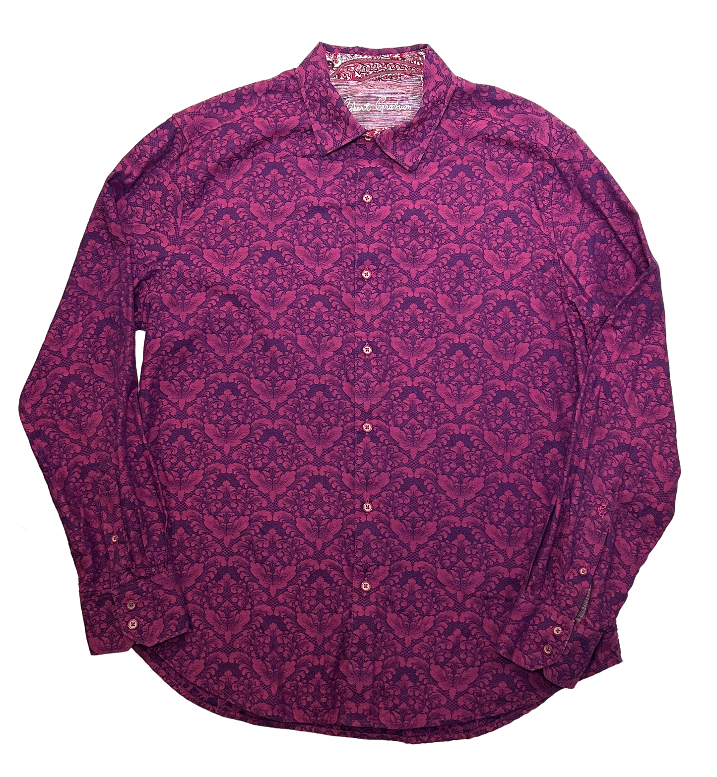 Robert Graham Long Sleeve Pink & Purple Print Button-Up Shirt size XL
