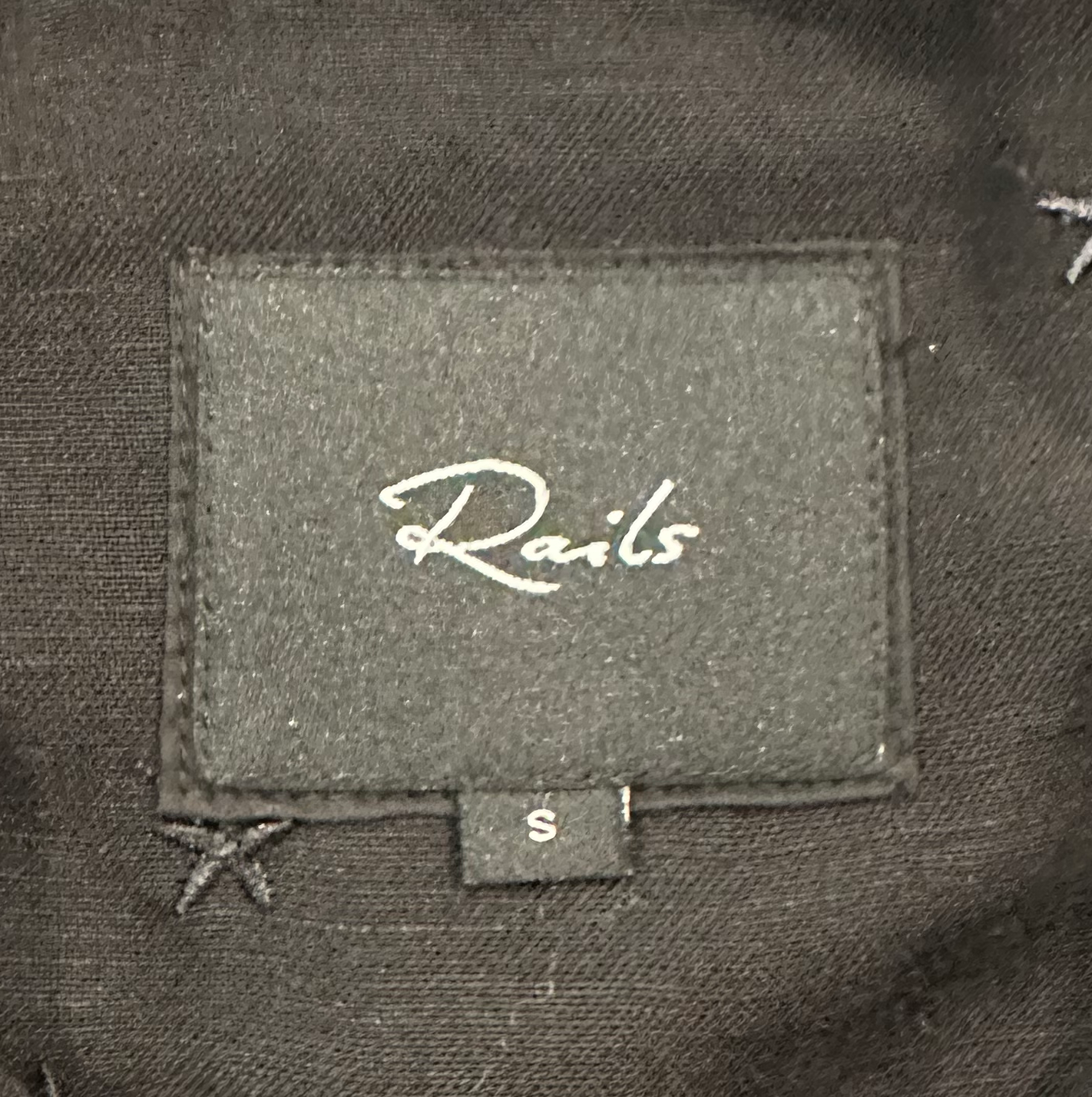 Rails Robyn Black Blouse with Stars and Tie Sleeves - size Small