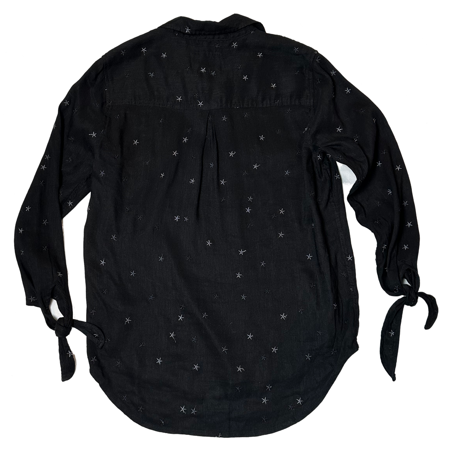 Rails Robyn Black Blouse with Stars and Tie Sleeves - size Small