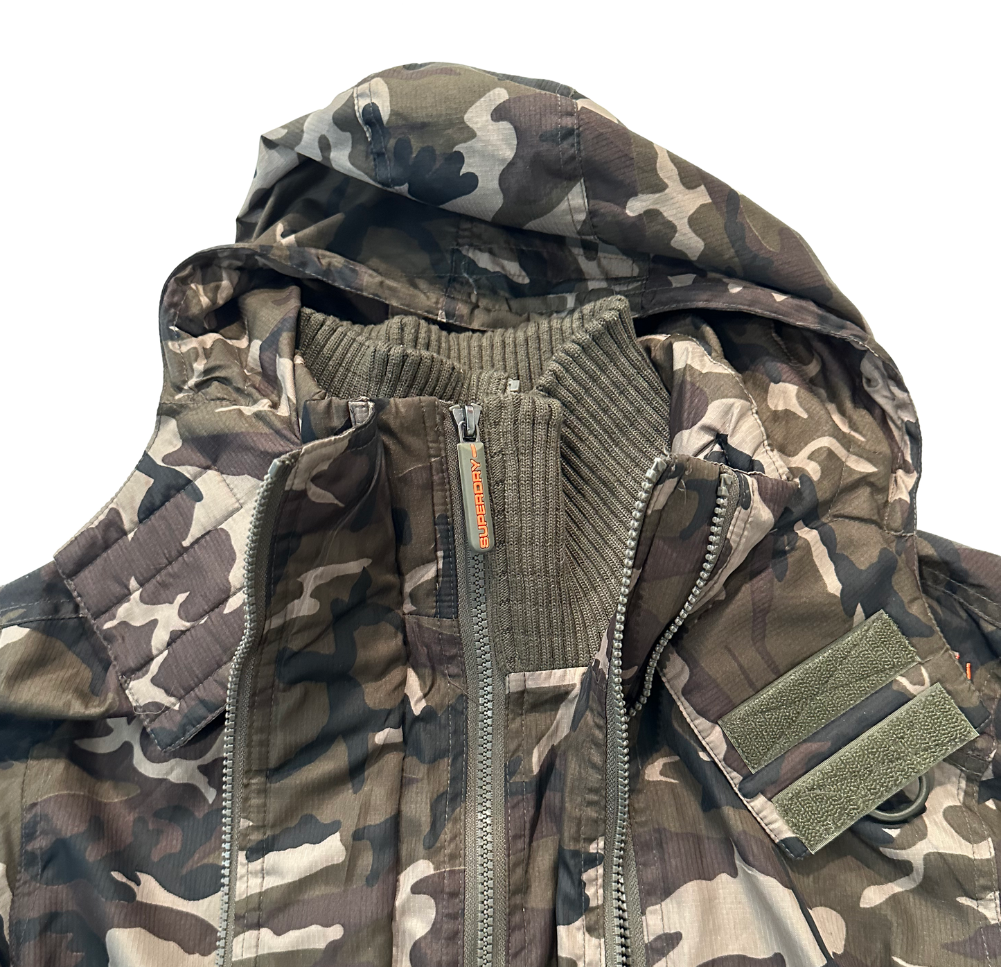Superdry Japan Camo Mesh Lined Long Sleeve Hooded Windcheater Mens size Medium