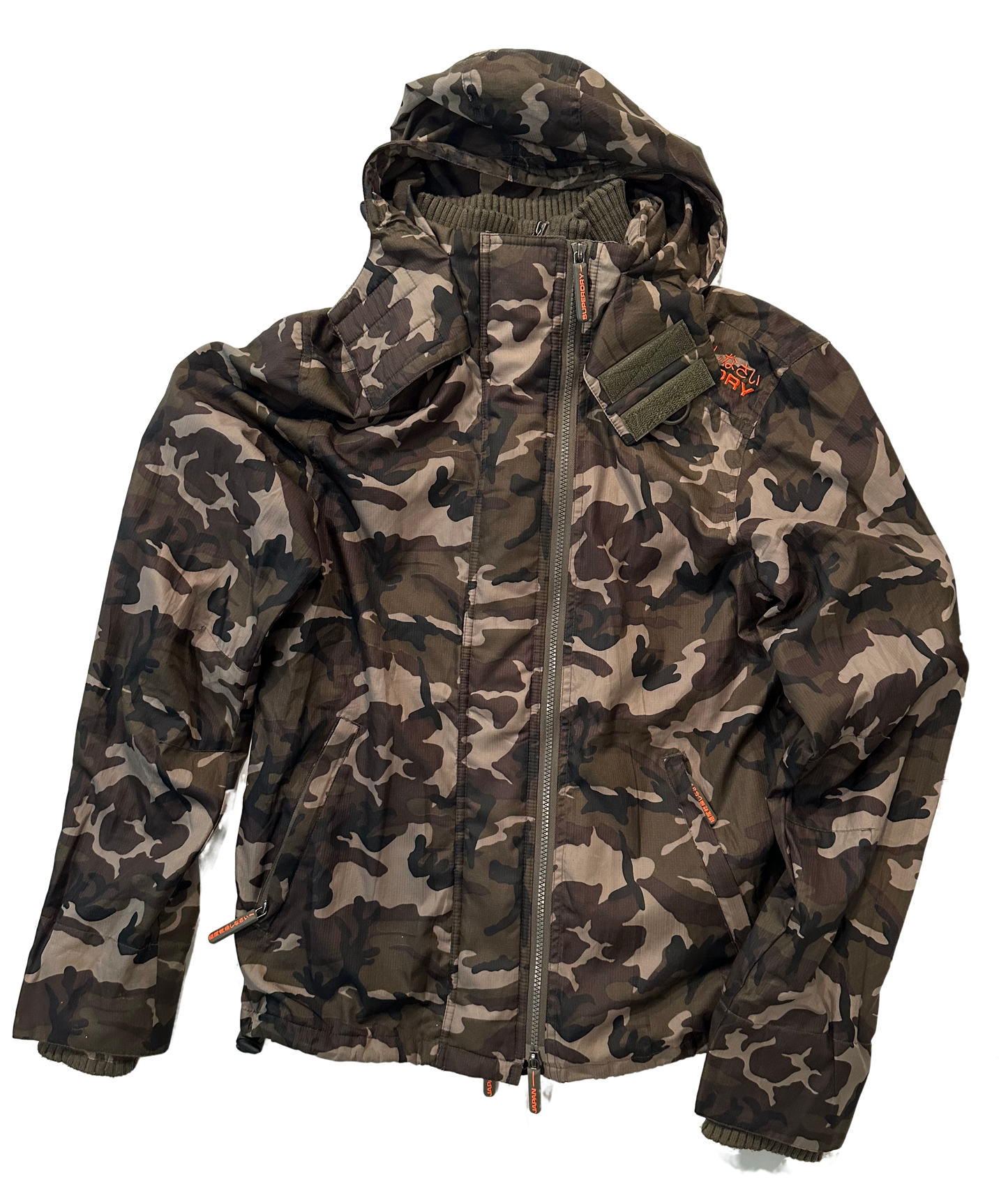 Superdry Japan Camo Mesh Lined Long Sleeve Hooded Windcheater Mens size Medium
