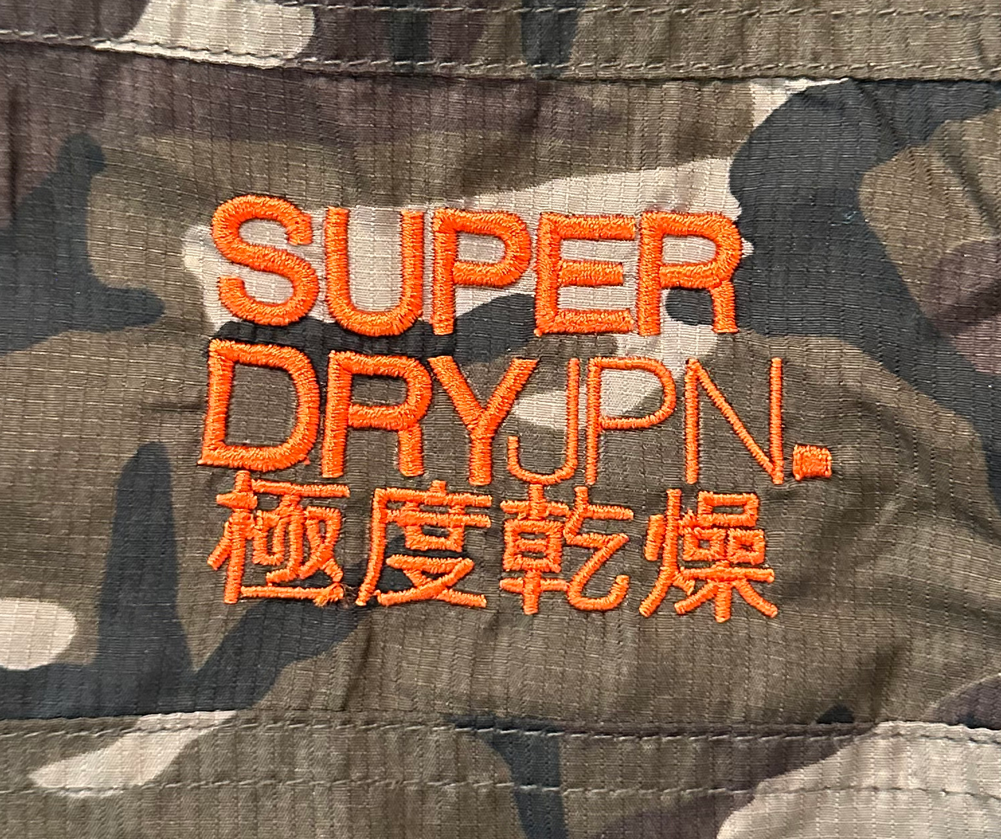 Superdry Japan Camo Mesh Lined Long Sleeve Hooded Windcheater Mens size Medium