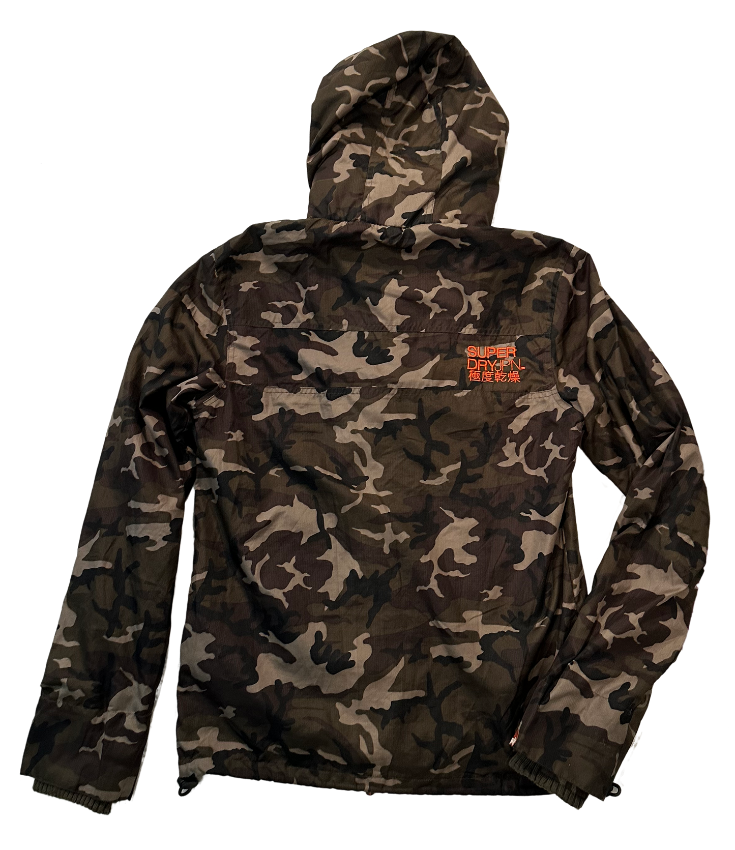 Superdry Japan Camo Mesh Lined Long Sleeve Hooded Windcheater Mens size Medium