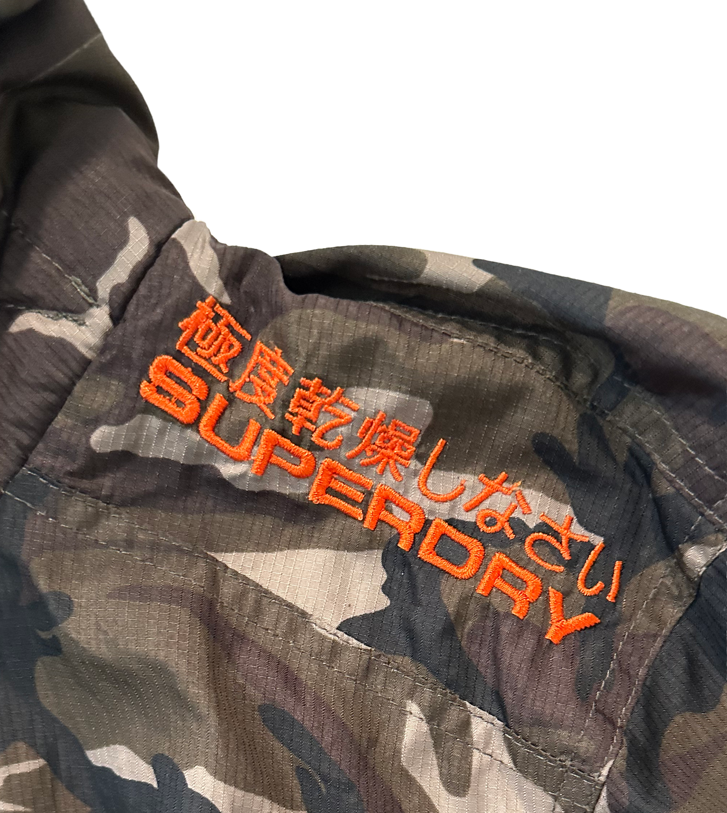 Superdry Japan Camo Mesh Lined Long Sleeve Hooded Windcheater Mens size Medium