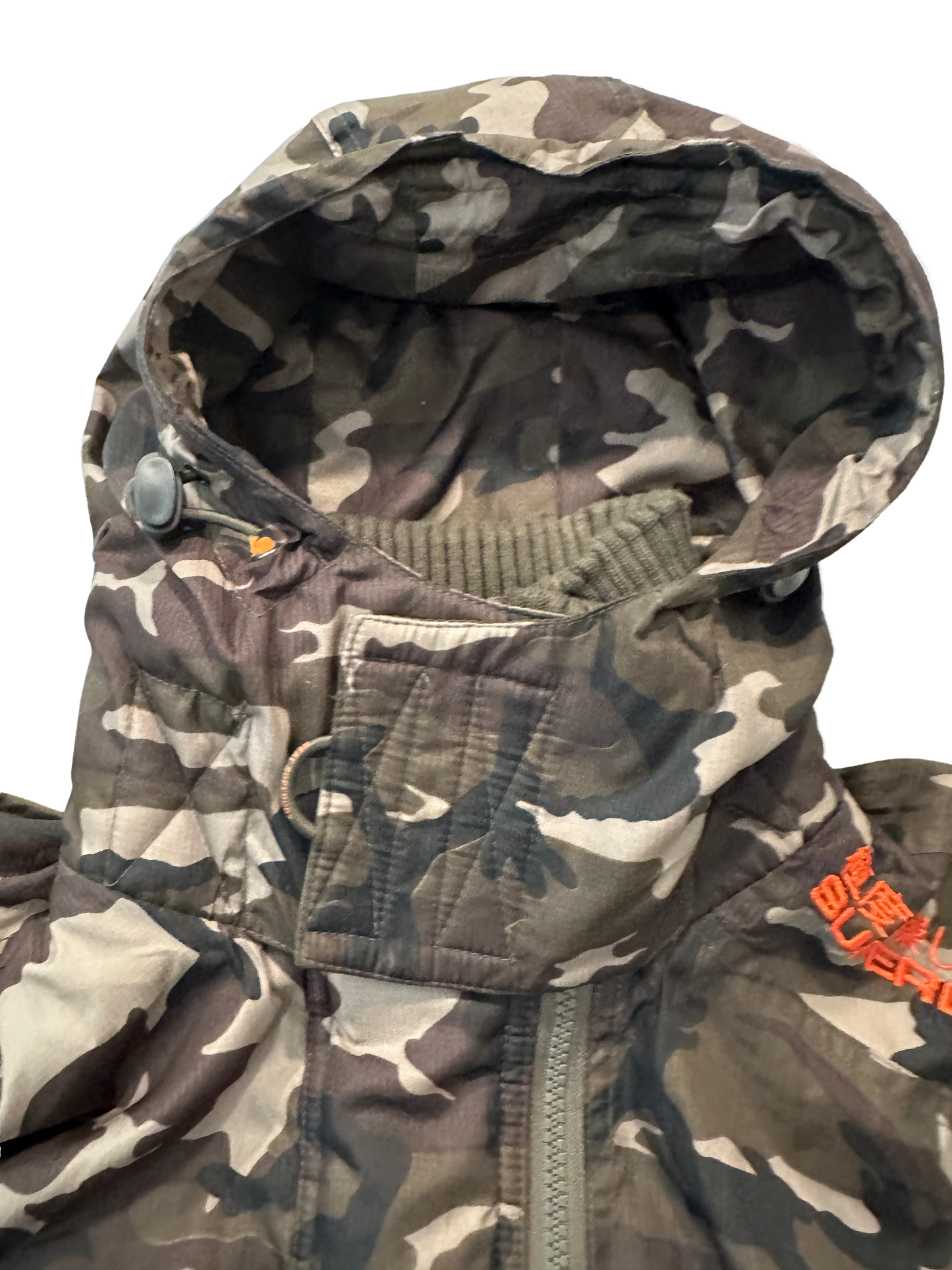 Superdry Japan Camo Mesh Lined Long Sleeve Hooded Windcheater Mens size Medium