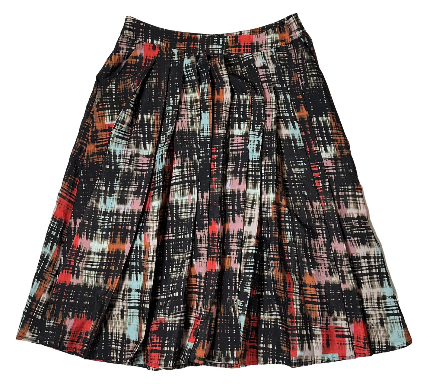 Fynn and Rose Anthropologie Multi-Colored Skirt with Side Zip and Pockets size 6