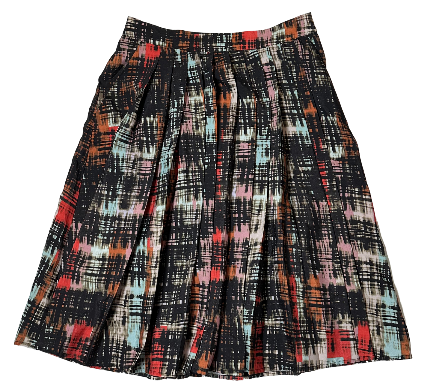 Fynn and Rose Anthropologie Multi-Colored Skirt with Side Zip and Pockets size 6