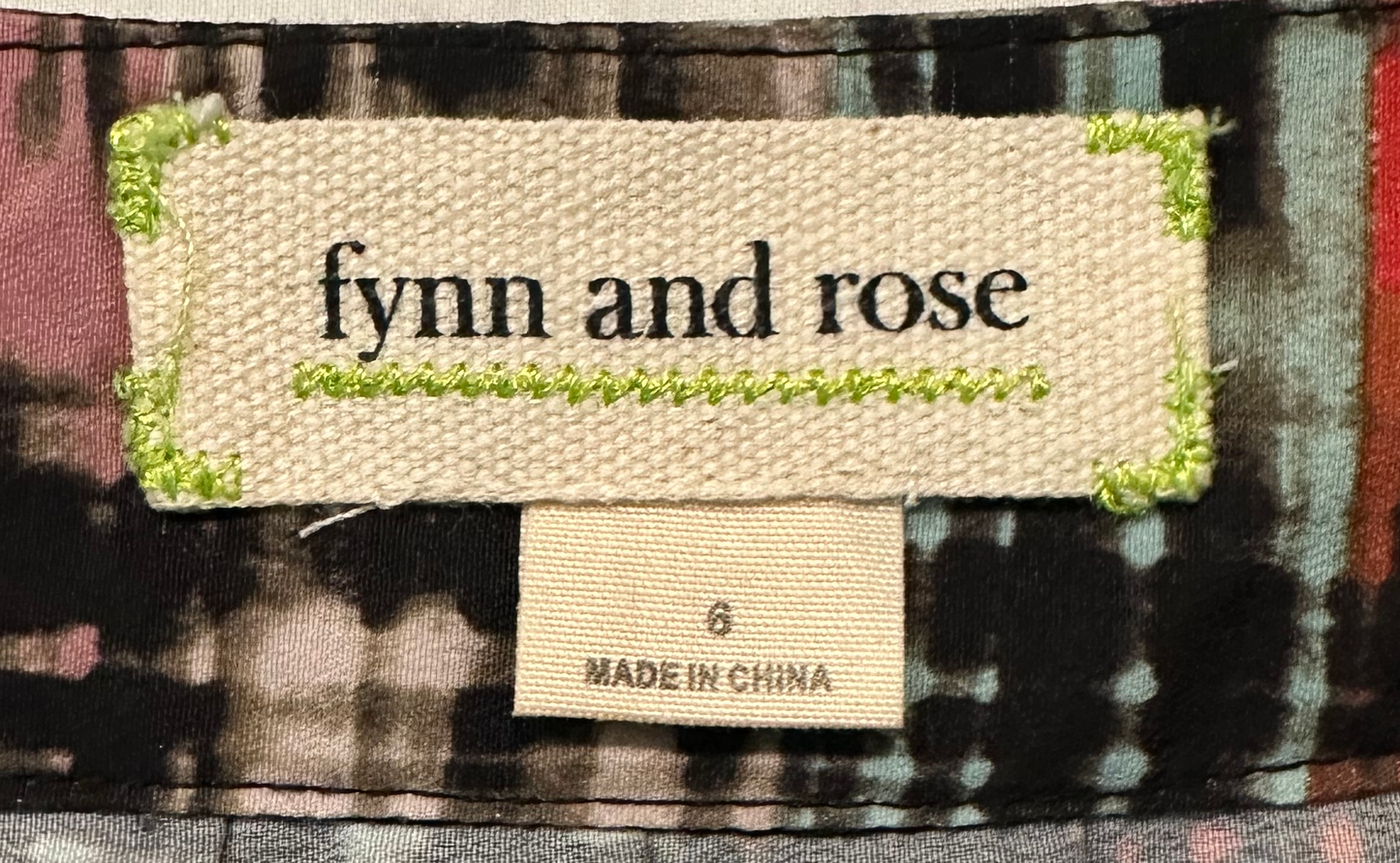 Fynn and Rose Anthropologie Multi-Colored Skirt with Side Zip and Pockets size 6