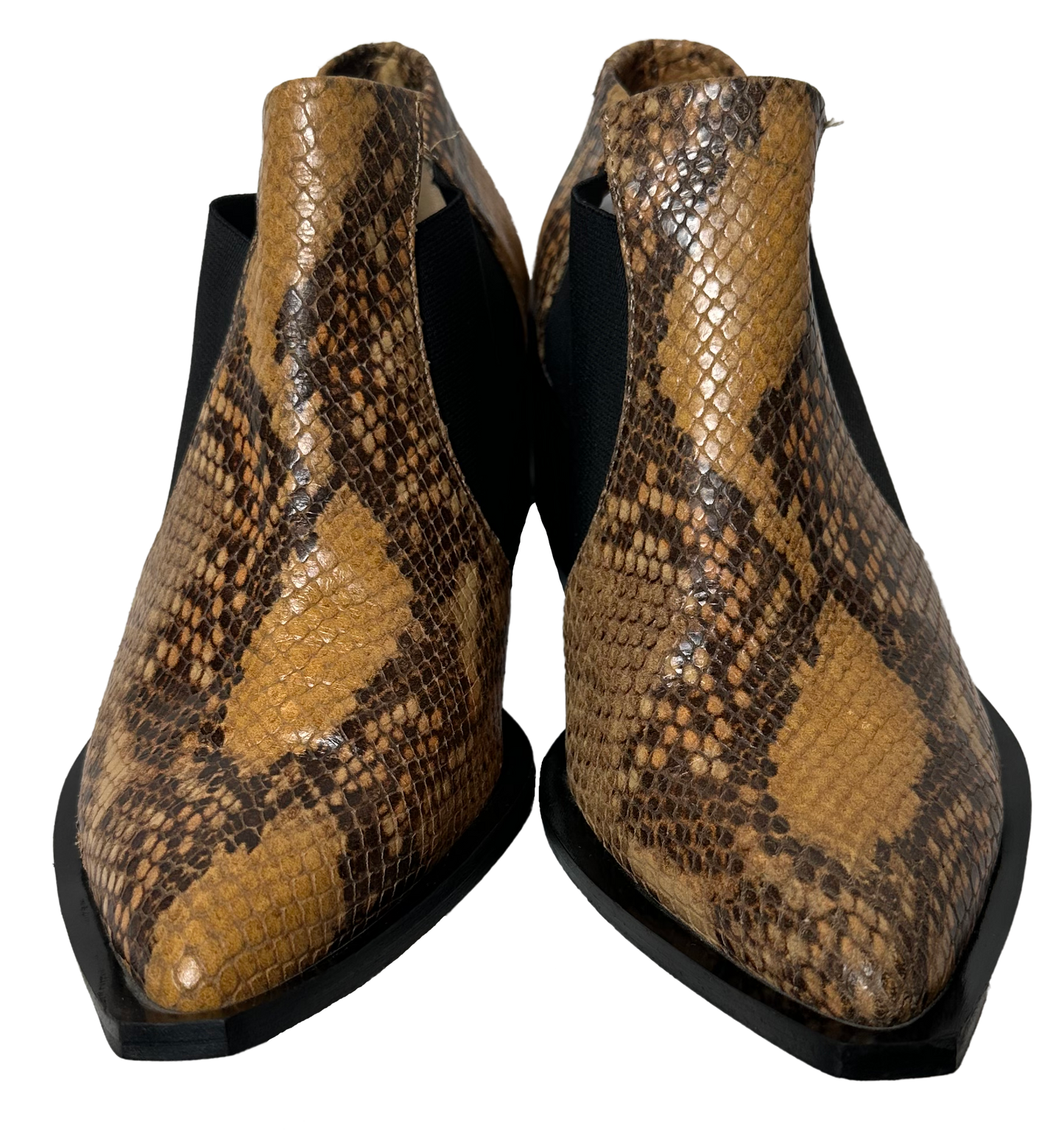 LAX Brown "Snake Skin" Ankle Booties size 37 - EUC