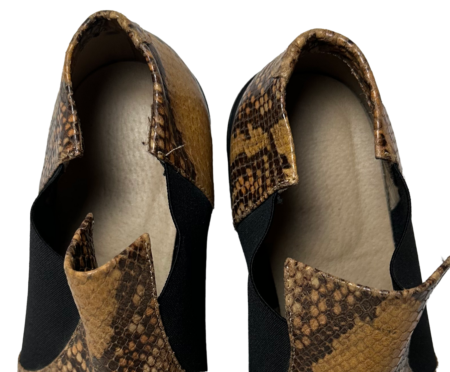 LAX Brown "Snake Skin" Ankle Booties size 37 - EUC