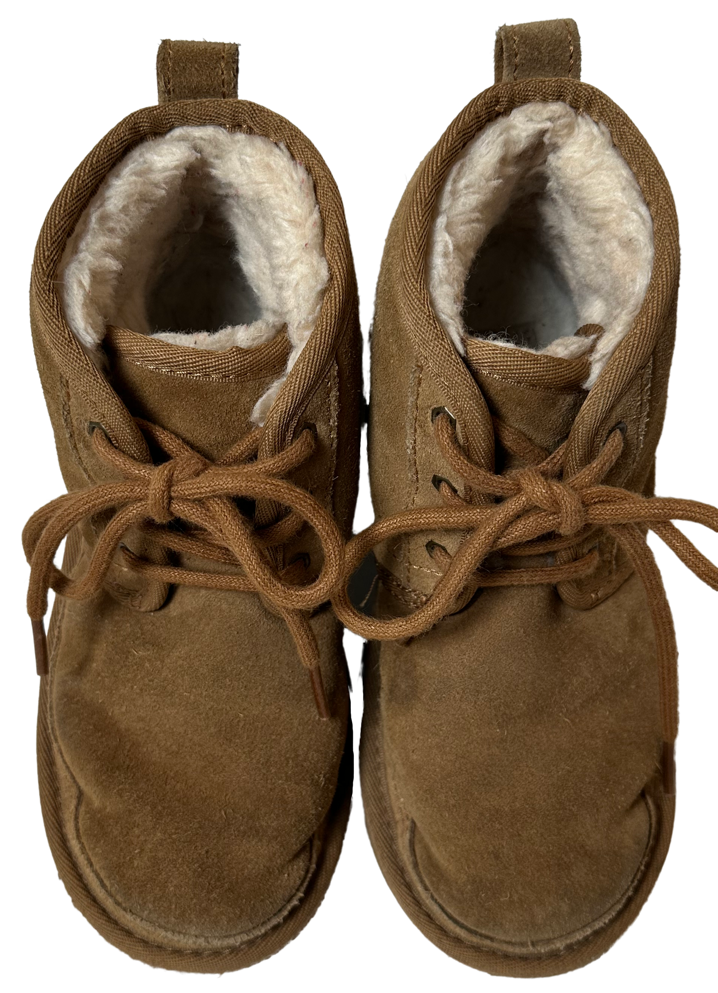 Ugg Iconic Neumel Kids Tan Lace Up Chukka Boots Size 1