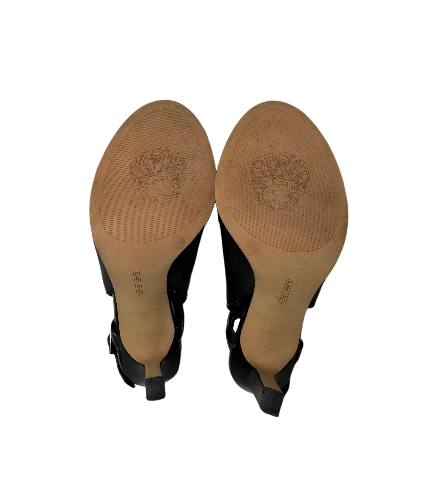 Vince Camuto Black Leather Sling Back Mules provide a statement-making look with their sleek, sophisticated design featuring a peep toe, leather upper and stilShoesVince Camuto Black Leather Sling Back MulesVince Camuto Black Leather Sling Back Mules