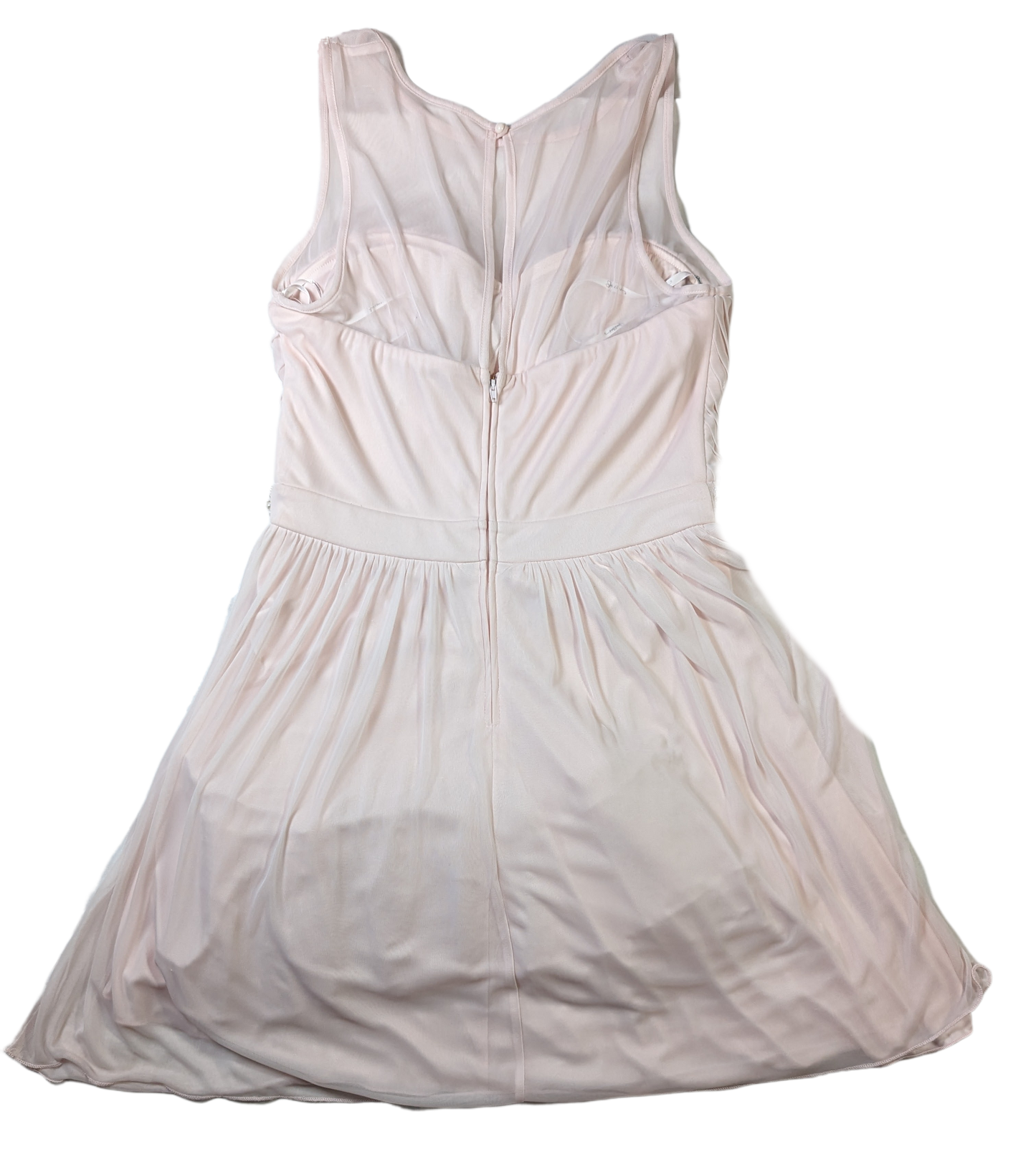 David's Bridal Pale Pink Prom Dress - NWT David's Bridal Pale Pink Prom Dress is designed for elegant occasions. The beautiful chiffon fabric and pearl and rhinestone accents are subtle and sophisticated, wh