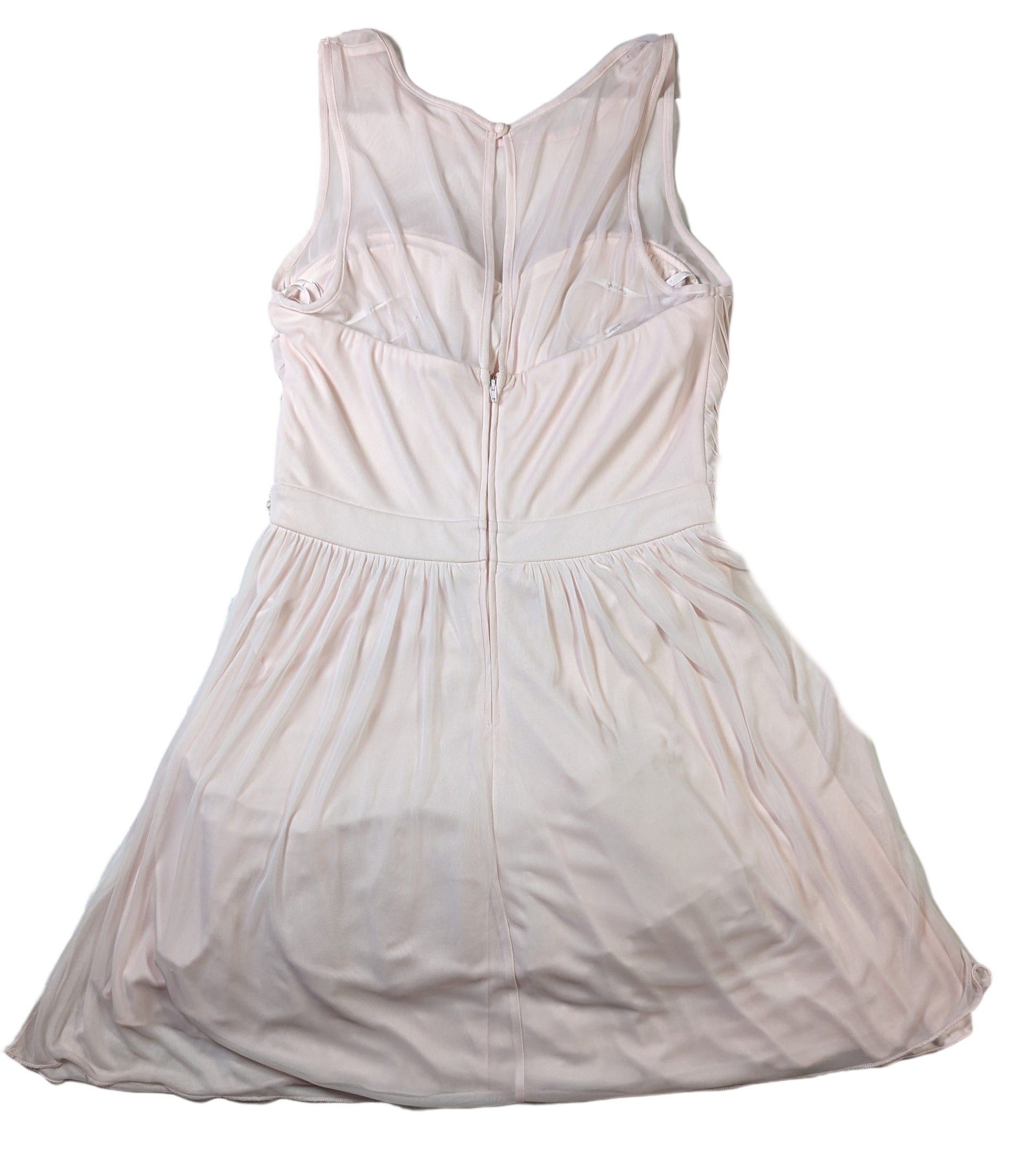 David's Bridal Pale Pink Prom Dress - NWT David's Bridal Pale Pink Prom Dress is designed for elegant occasions. The beautiful chiffon fabric and pearl and rhinestone accents are subtle and sophisticated, wh