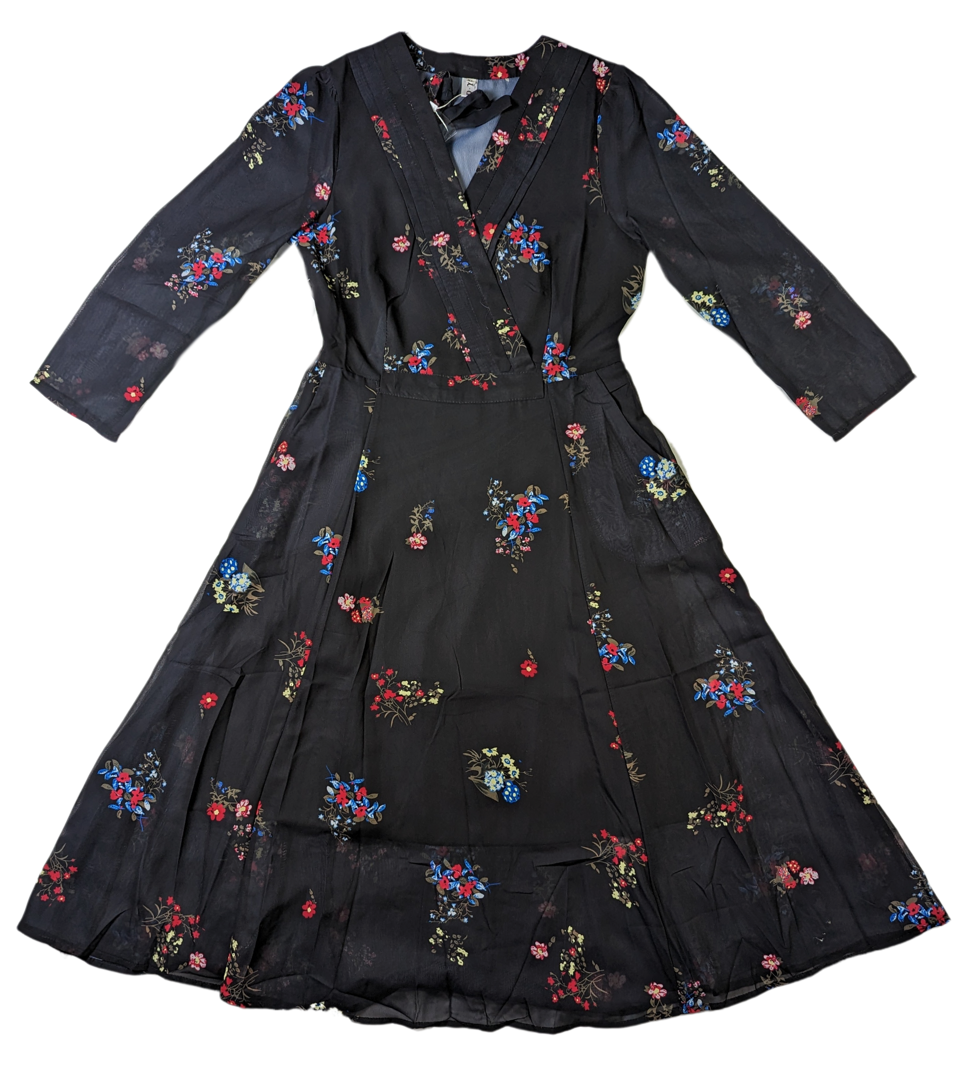 YDYThis YDY dress is perfect for any occasion. The black background with red and blue flowers create a timeless look. The sheer back and sleeves create a modern yet modDressesYDY Black Floral Dress NWTYDY Black Floral Dress NWT