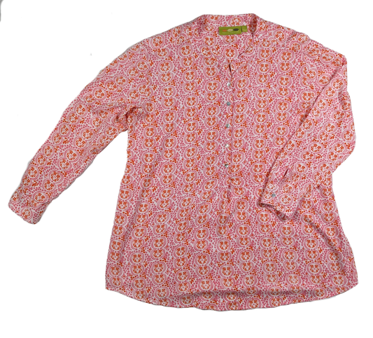 Rock Flower Paper Pink and Orange Floral Tunic!  The color combo of pink and orange is stunning!  Throw this tunic over your suit, or pair with white pants for the perfect summer style!Womens TopsRock Flower Paper TunicRock Flower Paper Tunic
